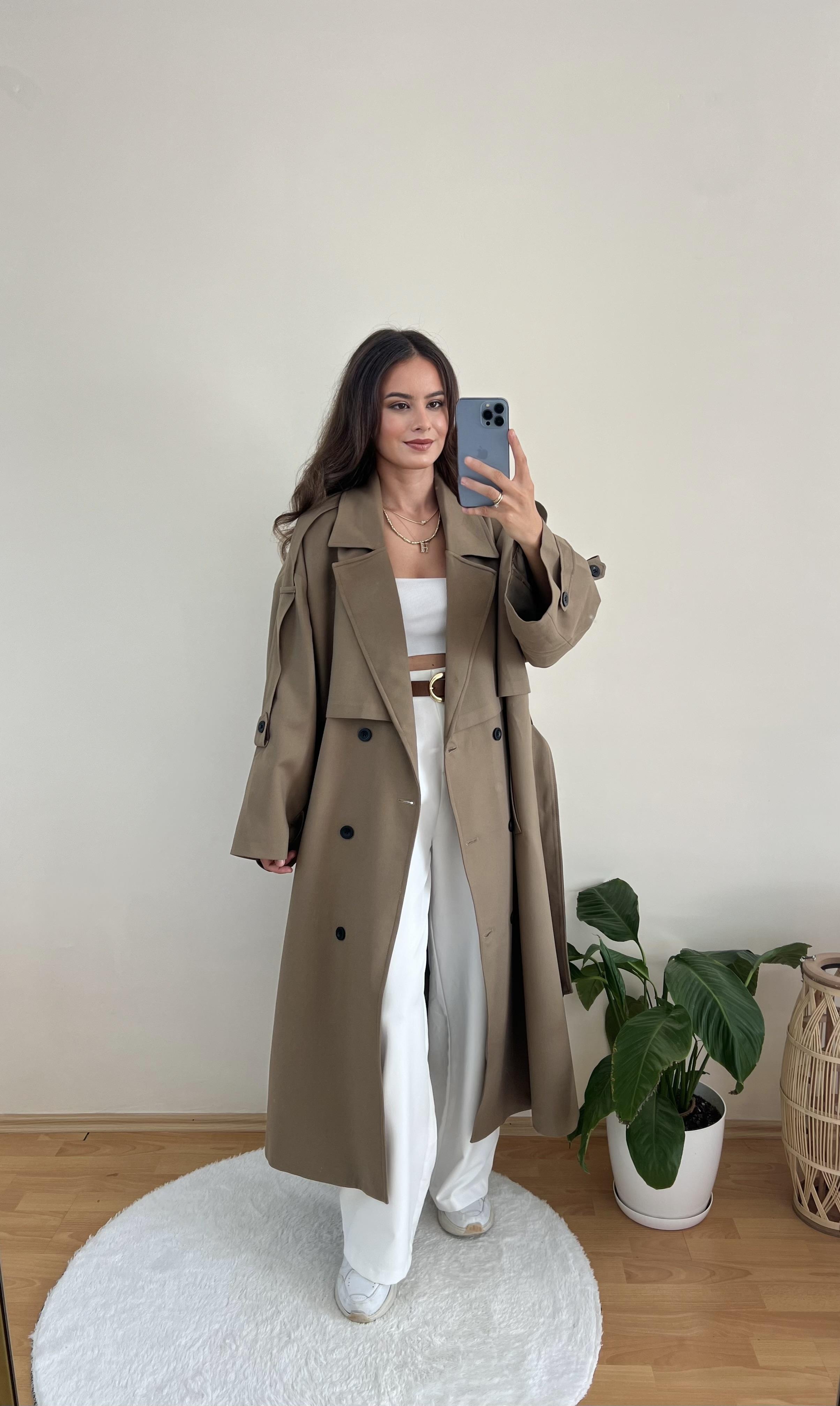 PREMİUM SERİ KARAMEL TRENÇ