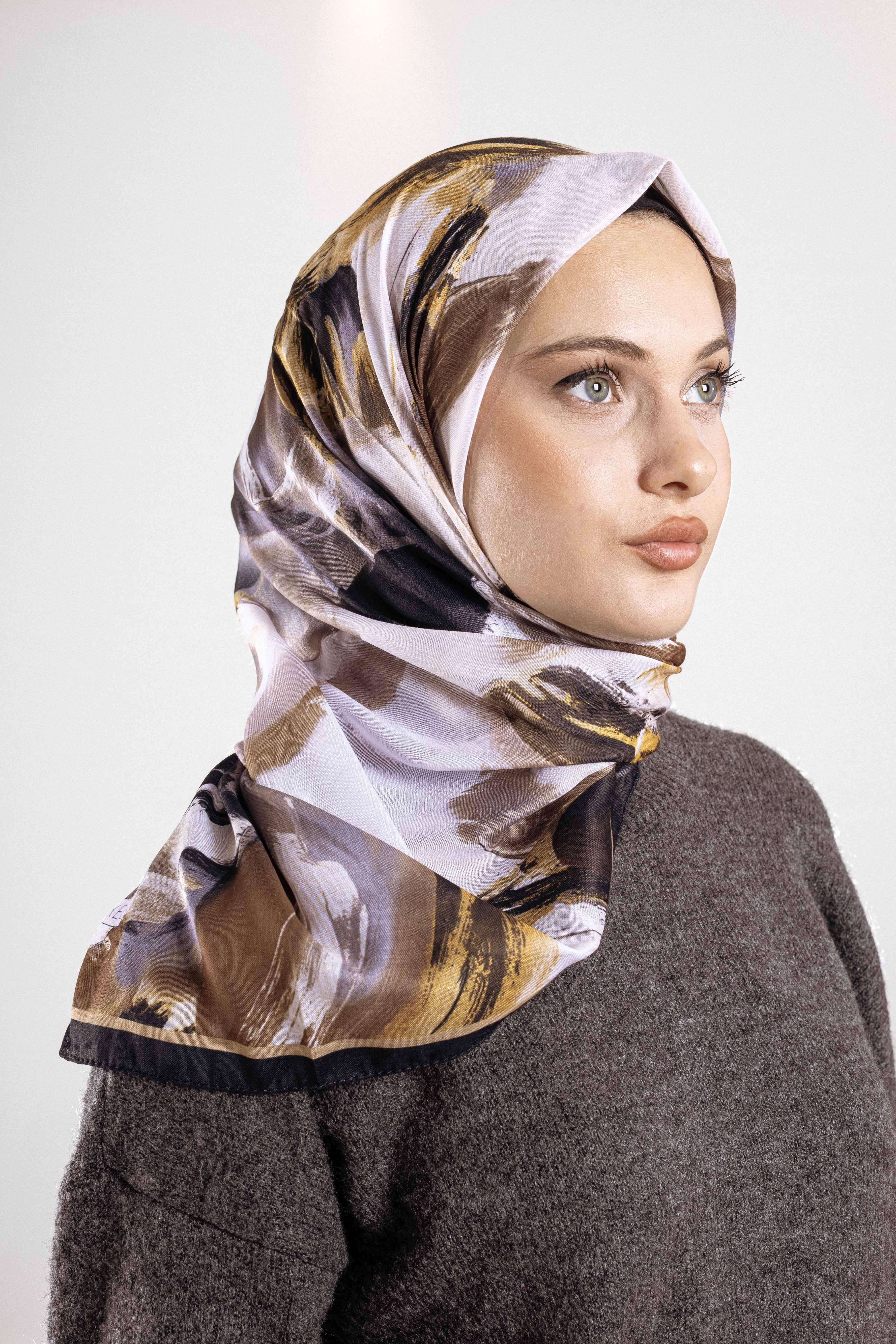 Desenli Soft Eşarp Koleksiyonu Pastel Desen-1