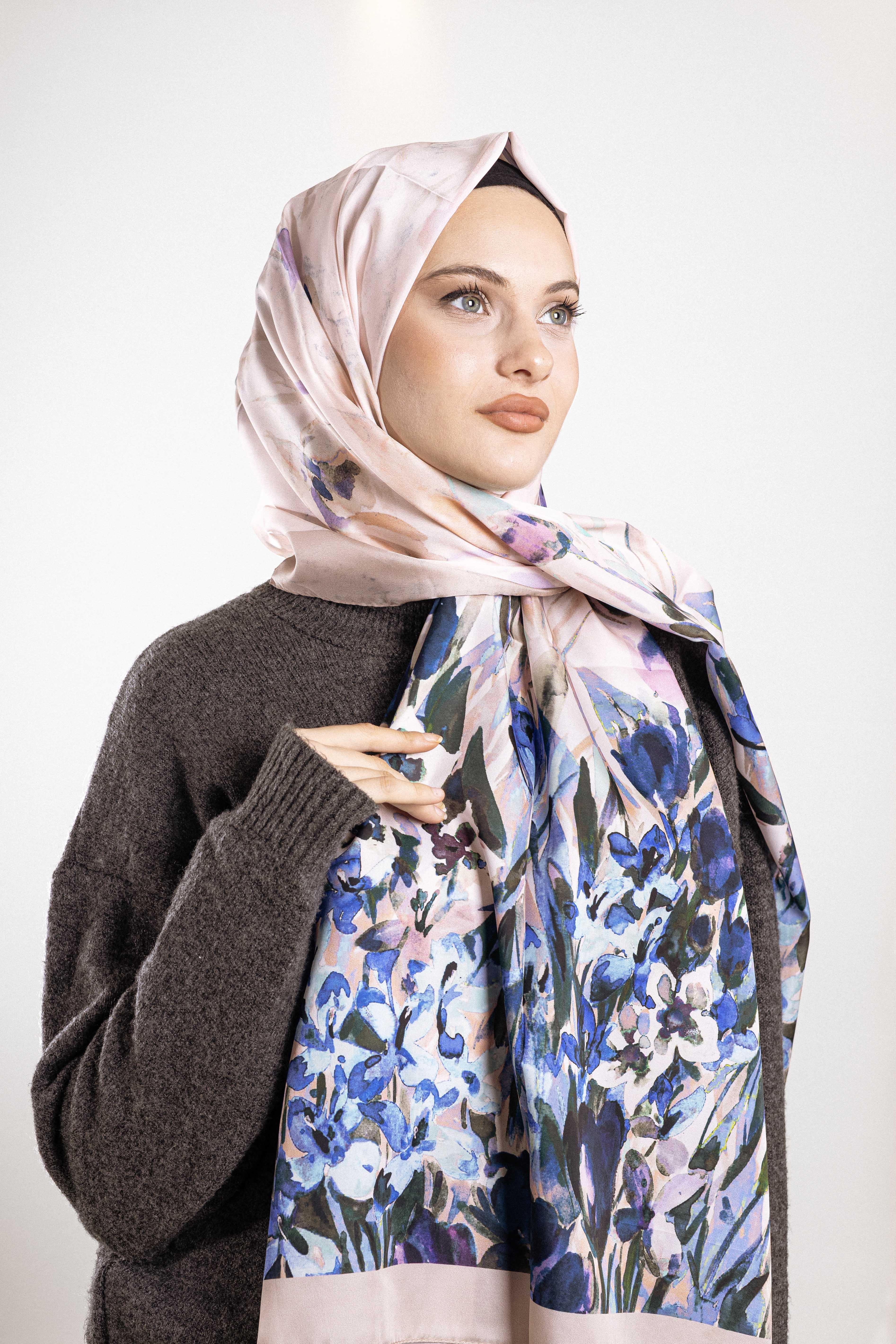 ALFA SİLK ŞAL İLKBAHAR ÇİÇEKLERİ DESENİ