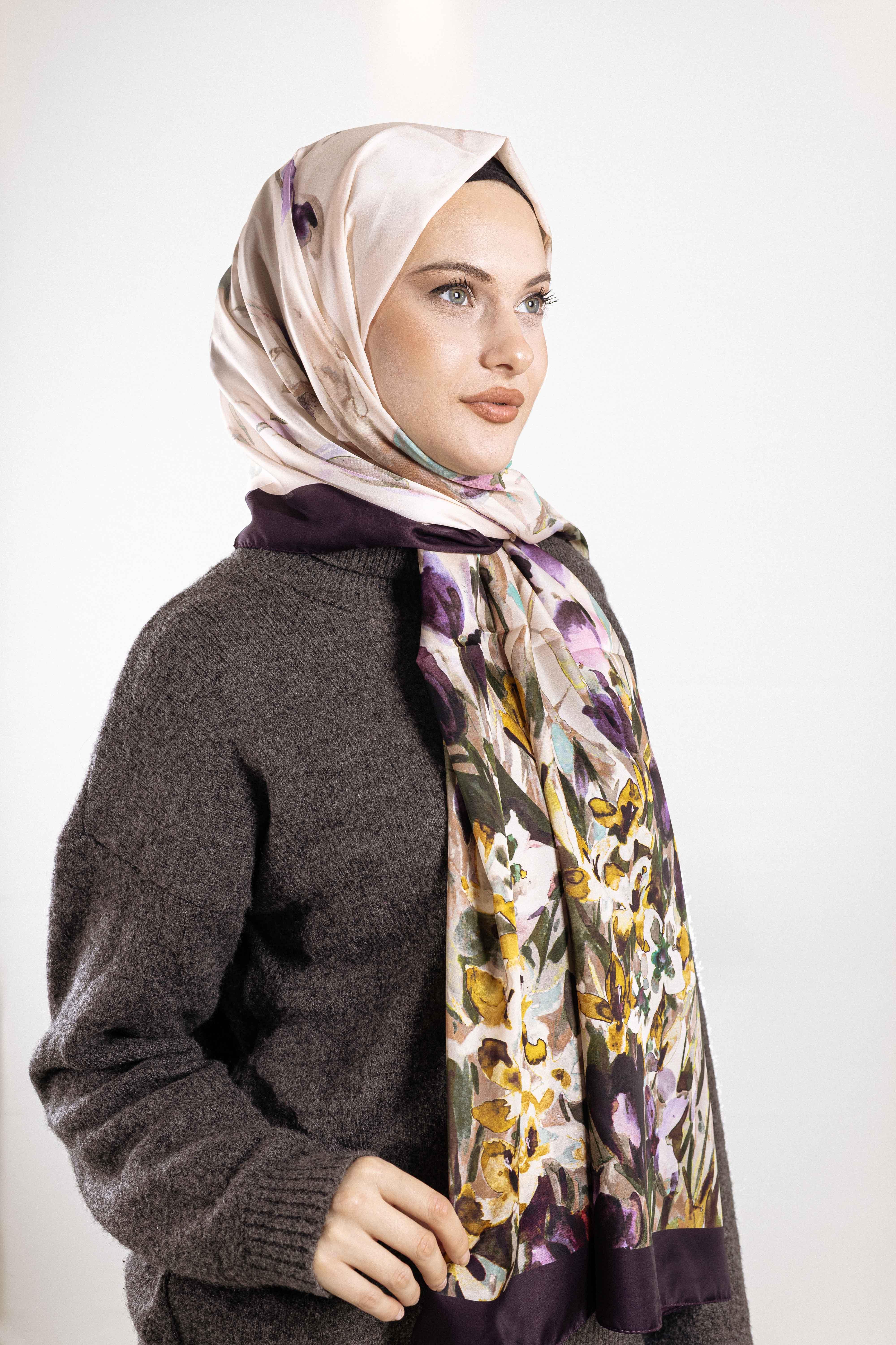 ALFA SİLK ŞAL İLKBAHAR ÇİÇEKLERİ DESENİ