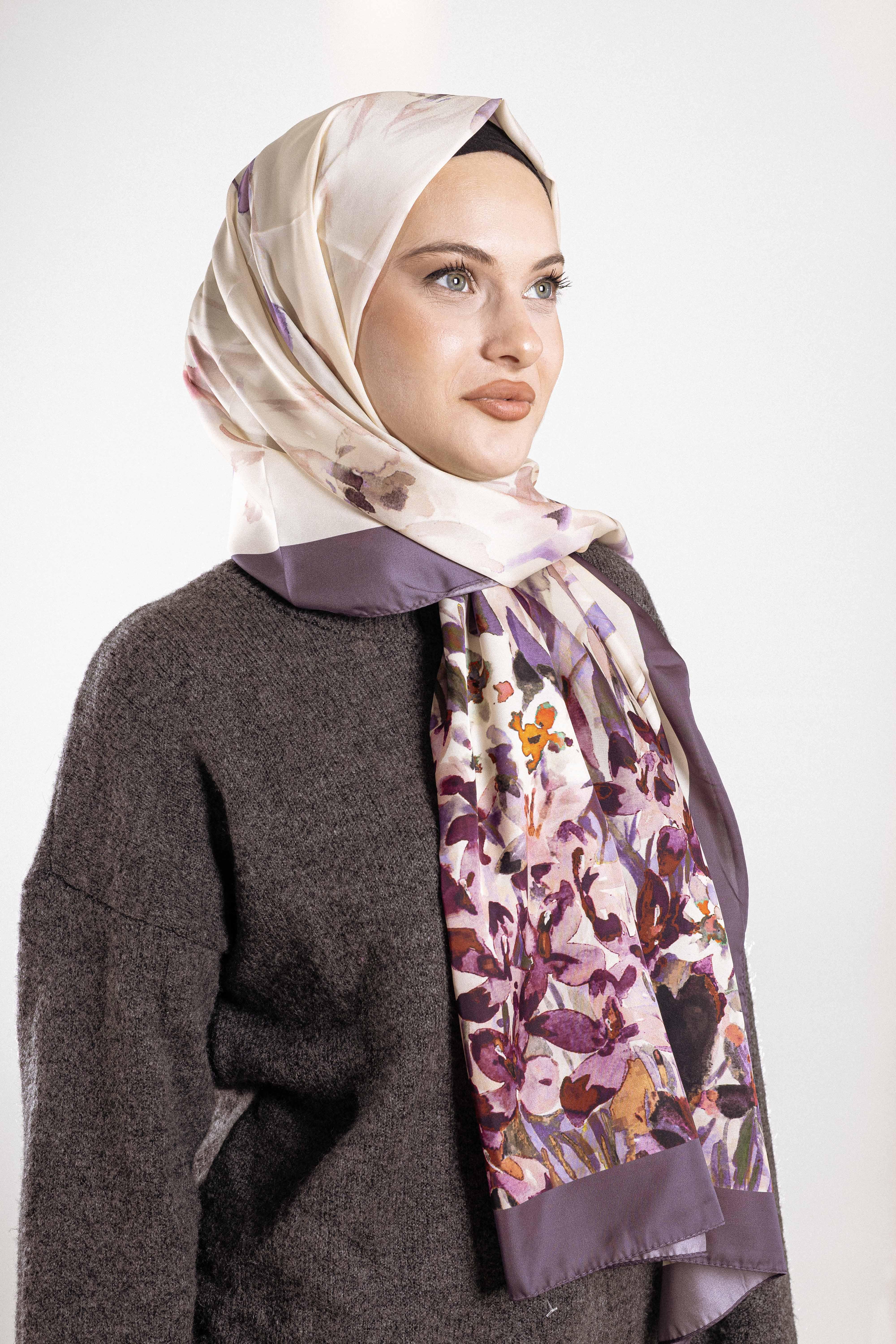 ALFA SİLK ŞAL İLKBAHAR ÇİÇEKLERİ DESENİ