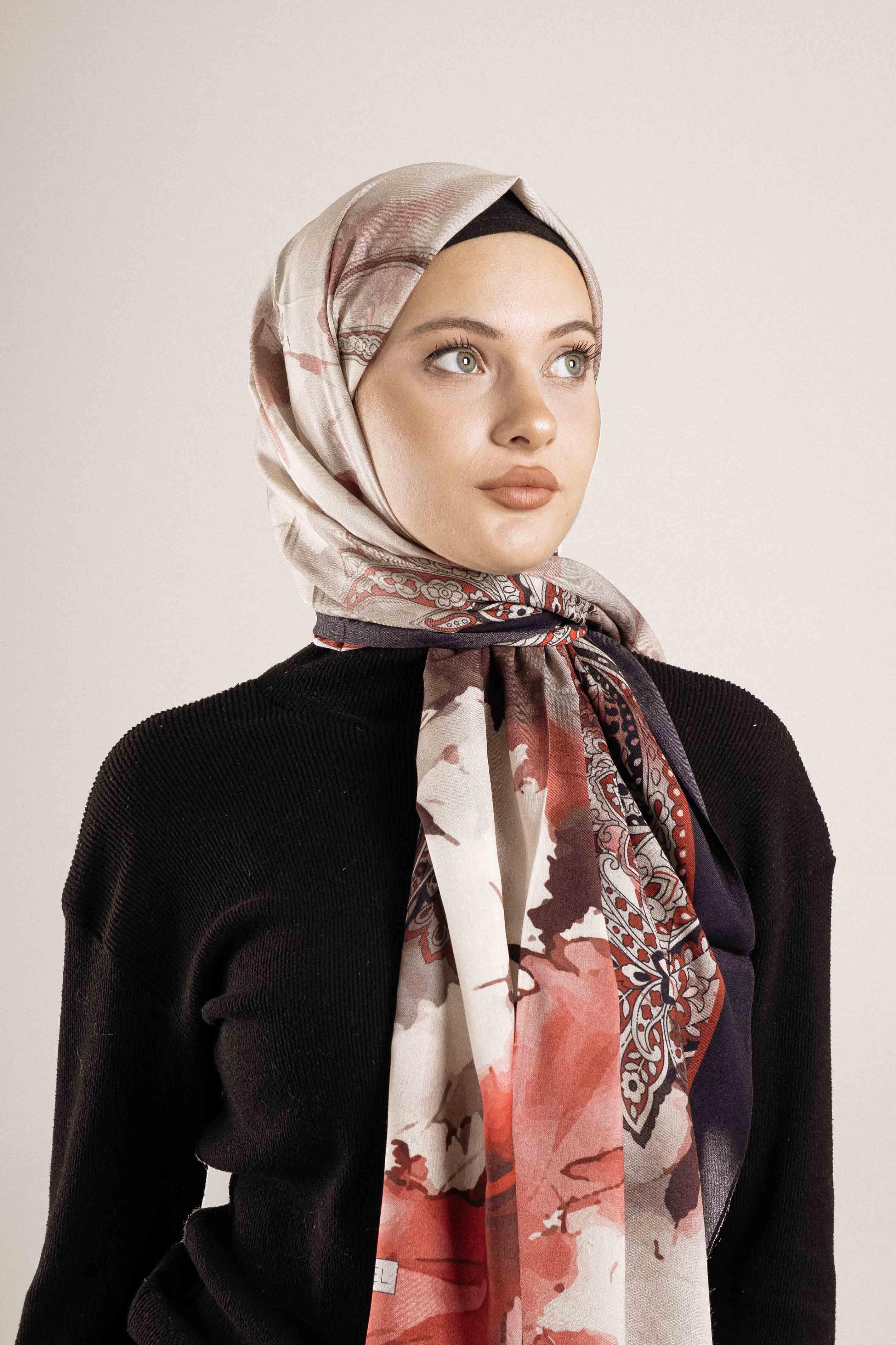 FLOOR İPEK ŞAL İTALYAN DİKİŞİ DESEN-1