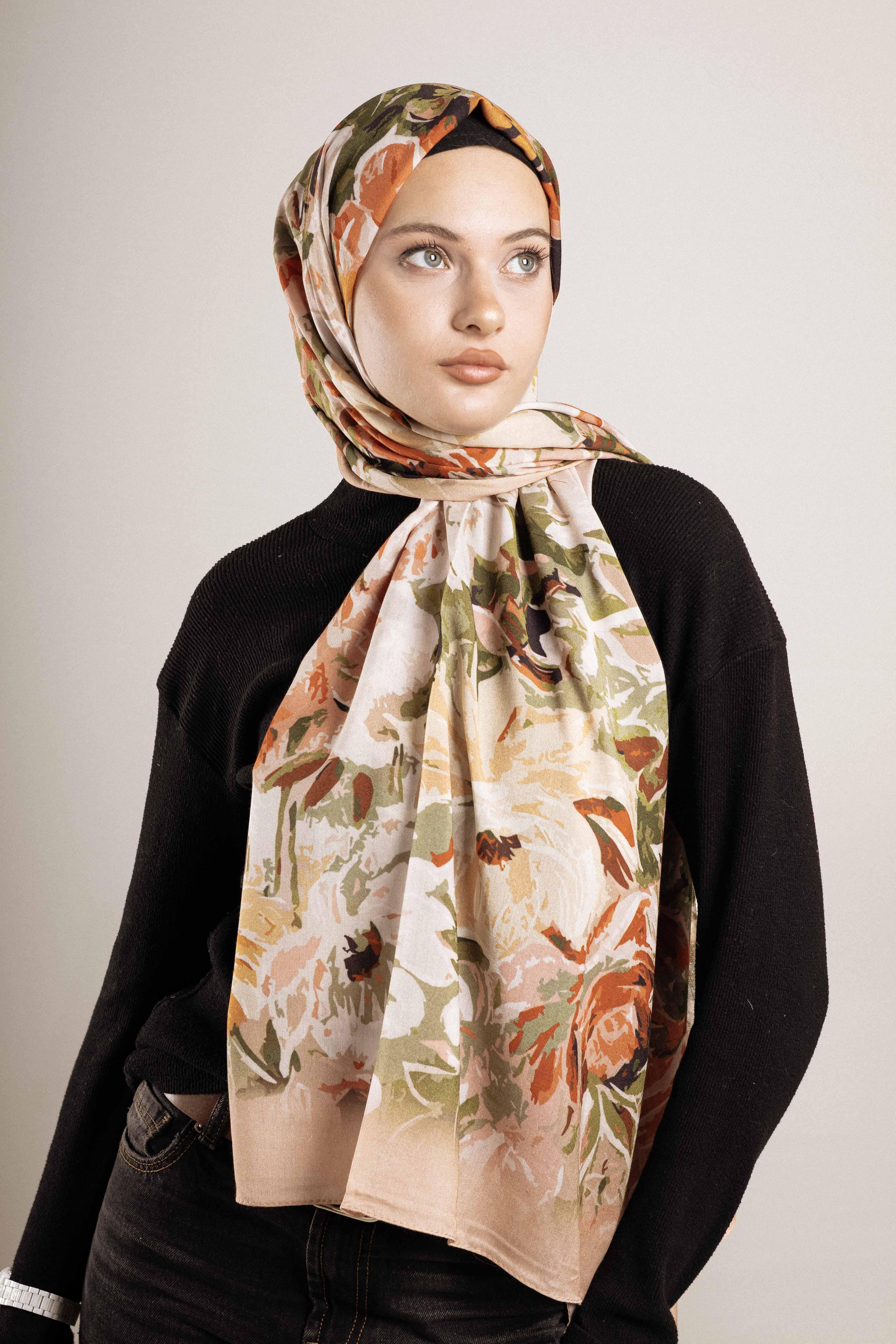 FLOOR İPEK ŞAL İTALYAN DİKİŞİ DESEN-2