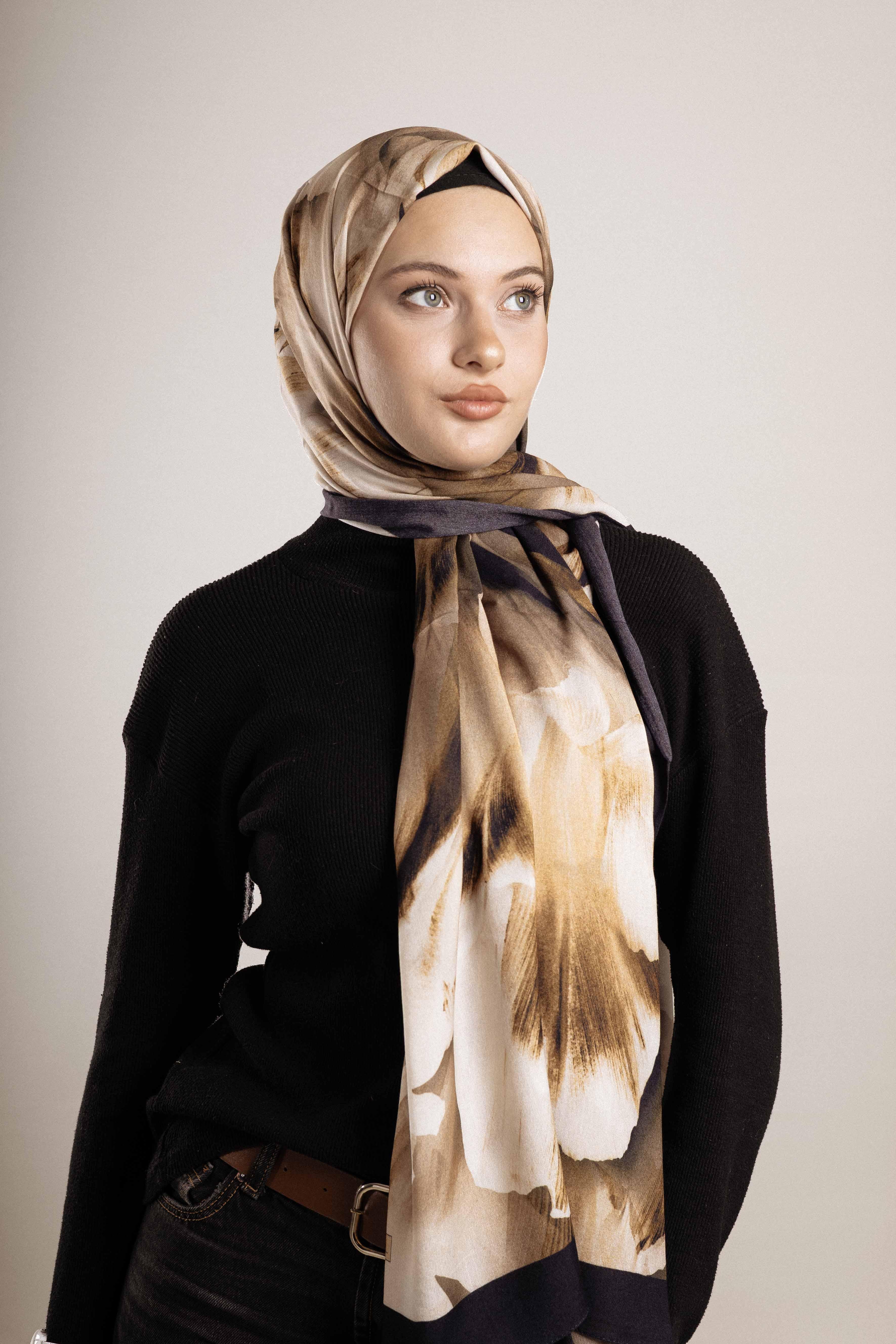 FLOOR İPEK ŞAL İTALYAN DİKİŞİ DESEN-3