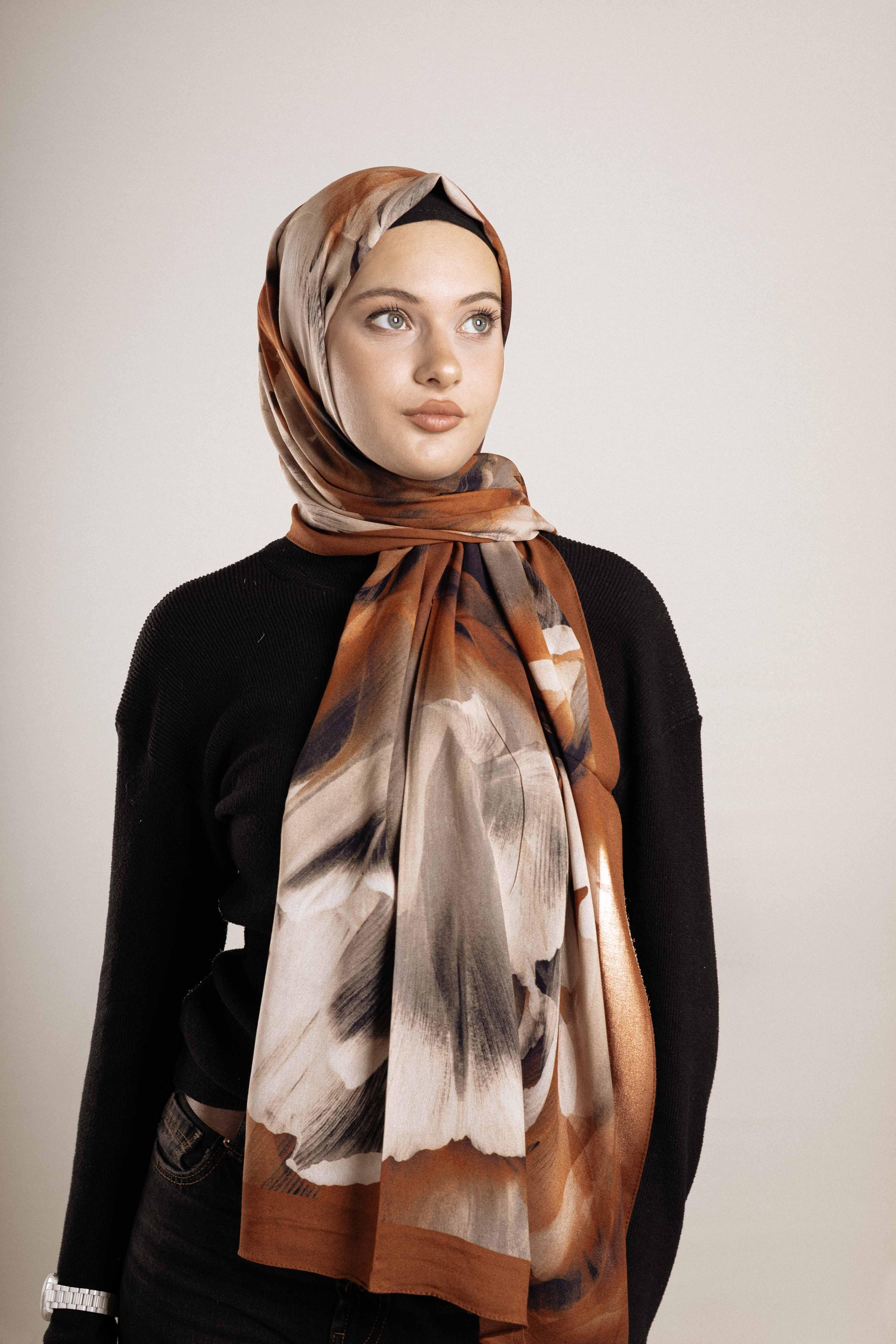 FLOOR İPEK ŞAL İTALYAN DİKİŞİ DESEN-3