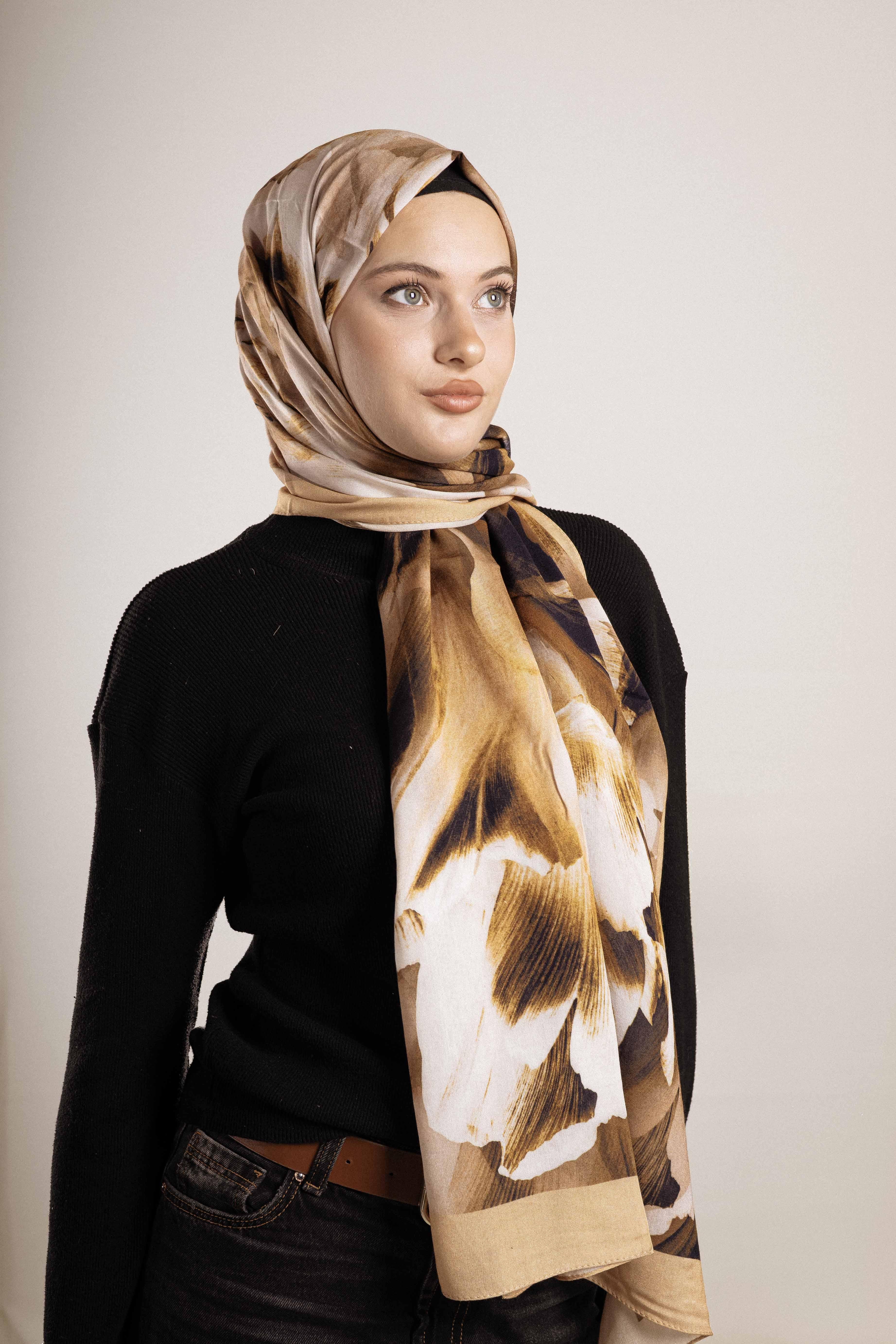 FLOOR İPEK ŞAL İTALYAN DİKİŞİ DESEN-3