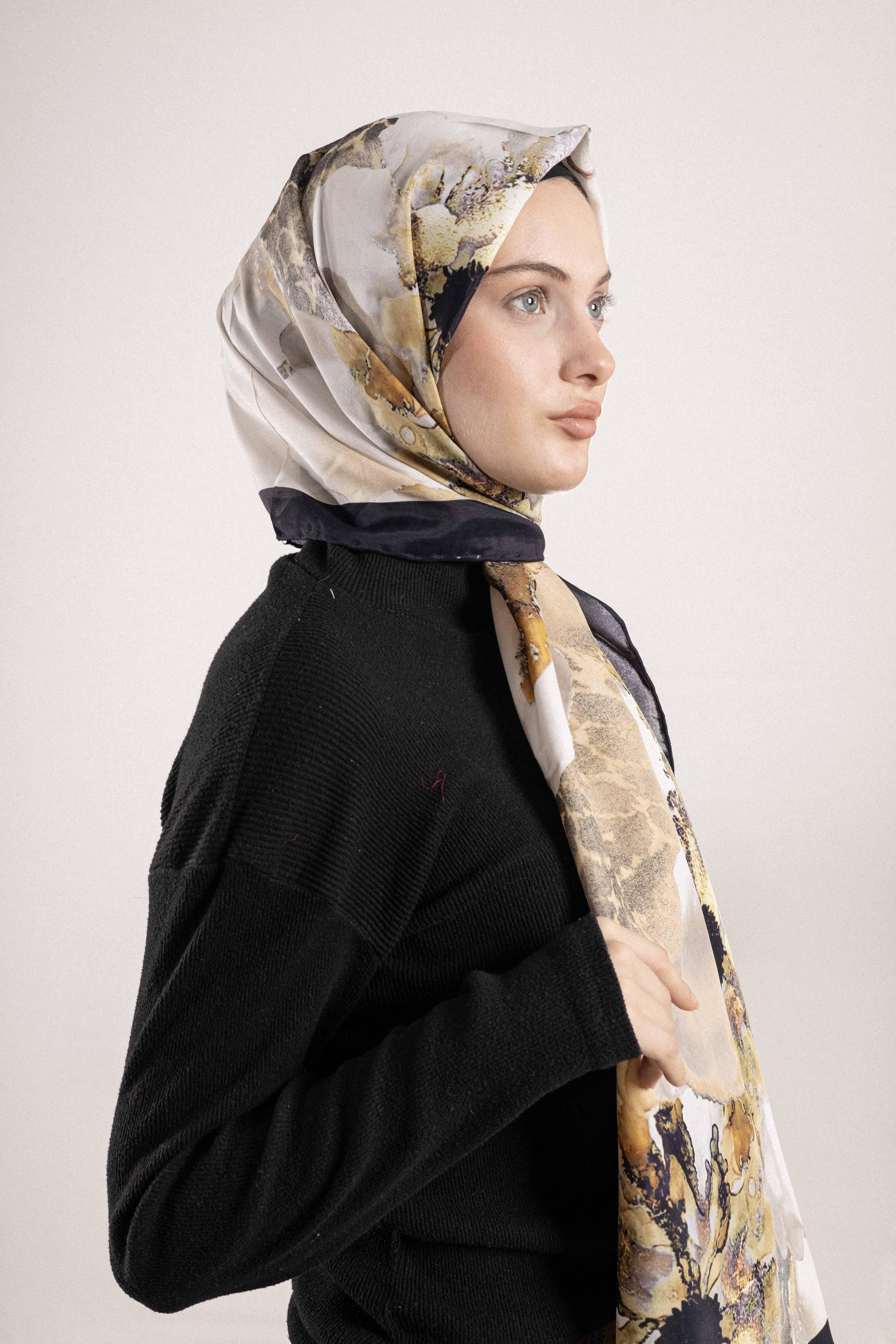 FLOOR İPEK ŞAL EL DİKİŞİ DESEN-1