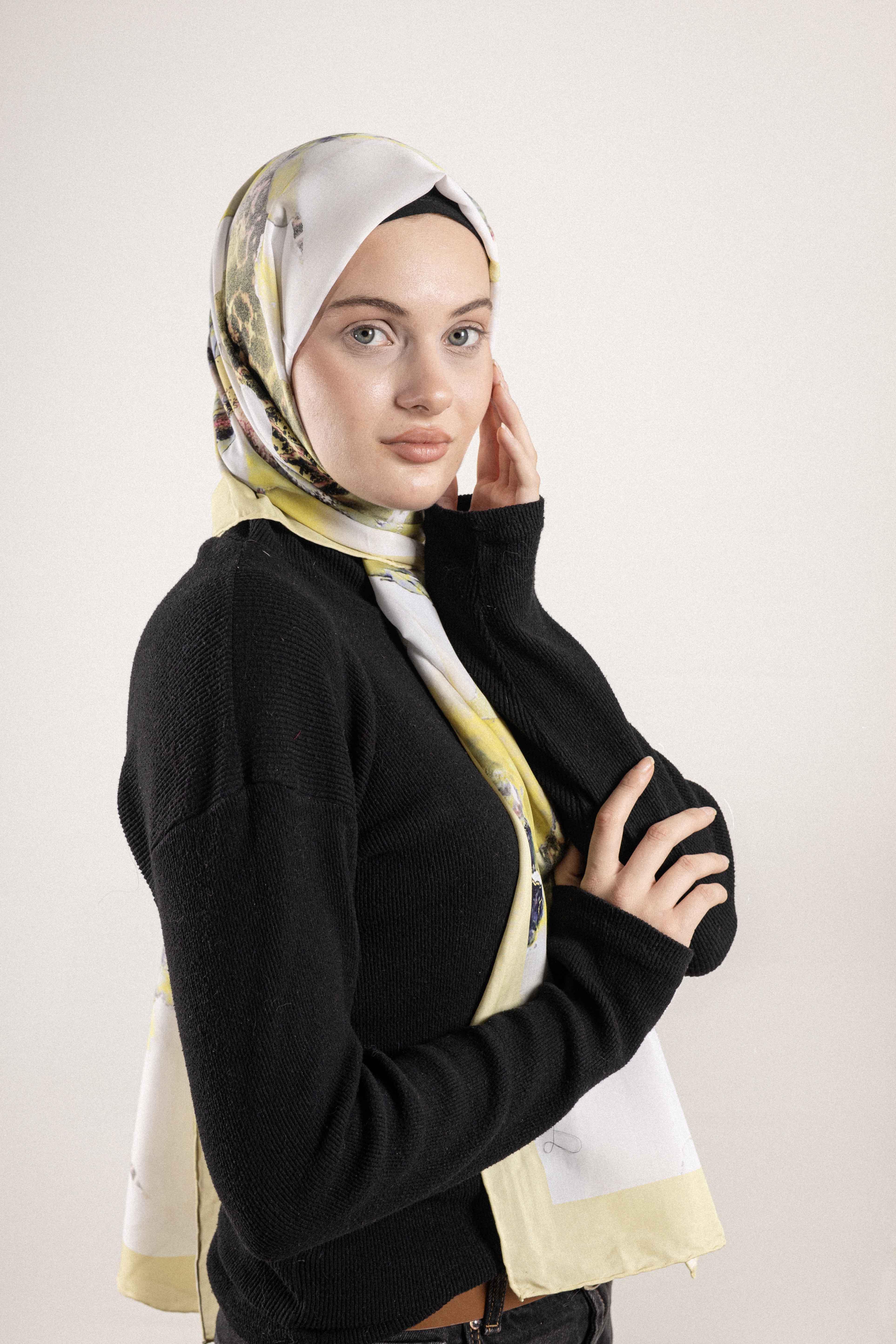 FLOOR İPEK ŞAL EL DİKİŞİ DESEN-1