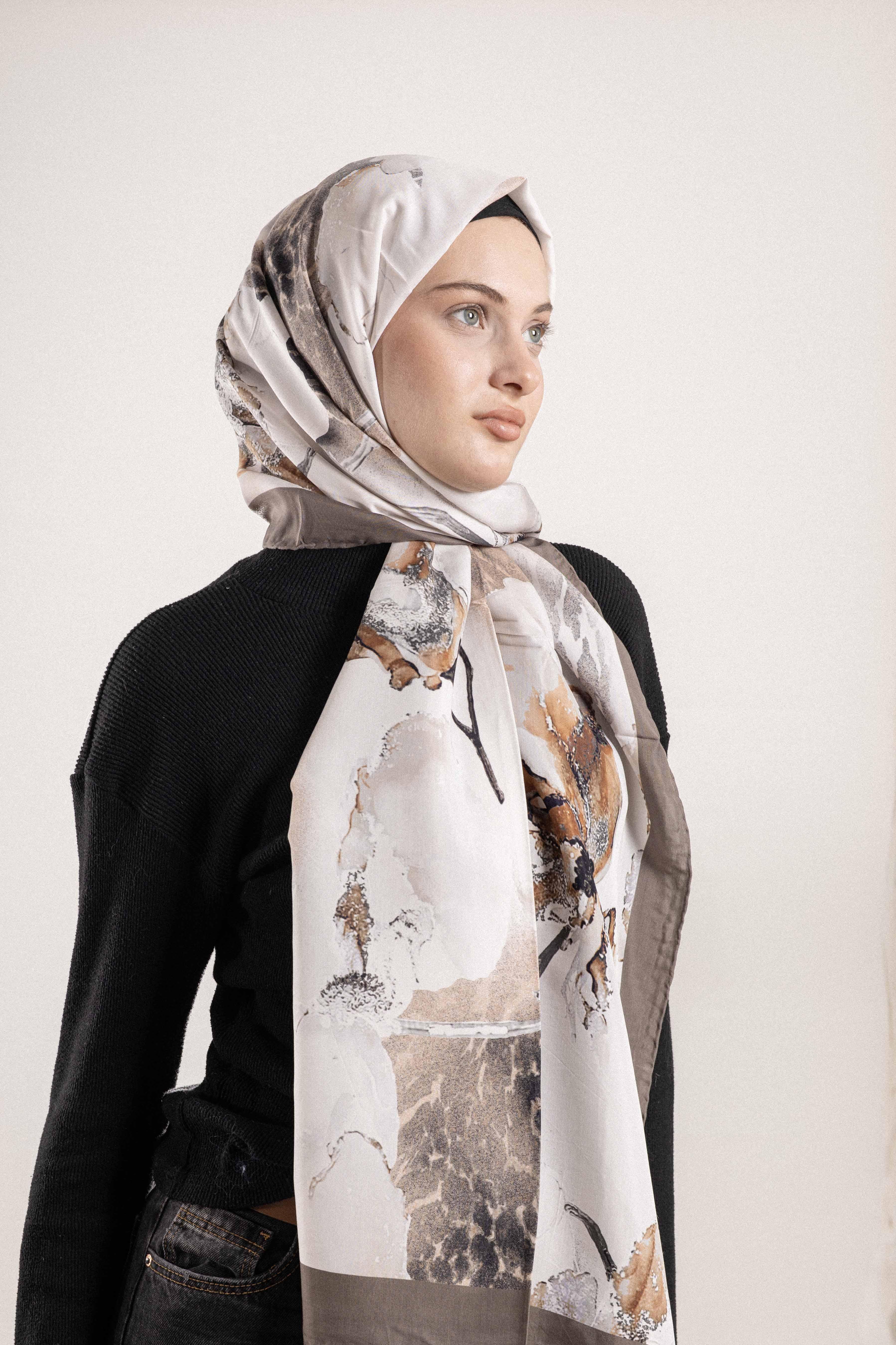 FLOOR İPEK ŞAL EL DİKİŞİ DESEN-1