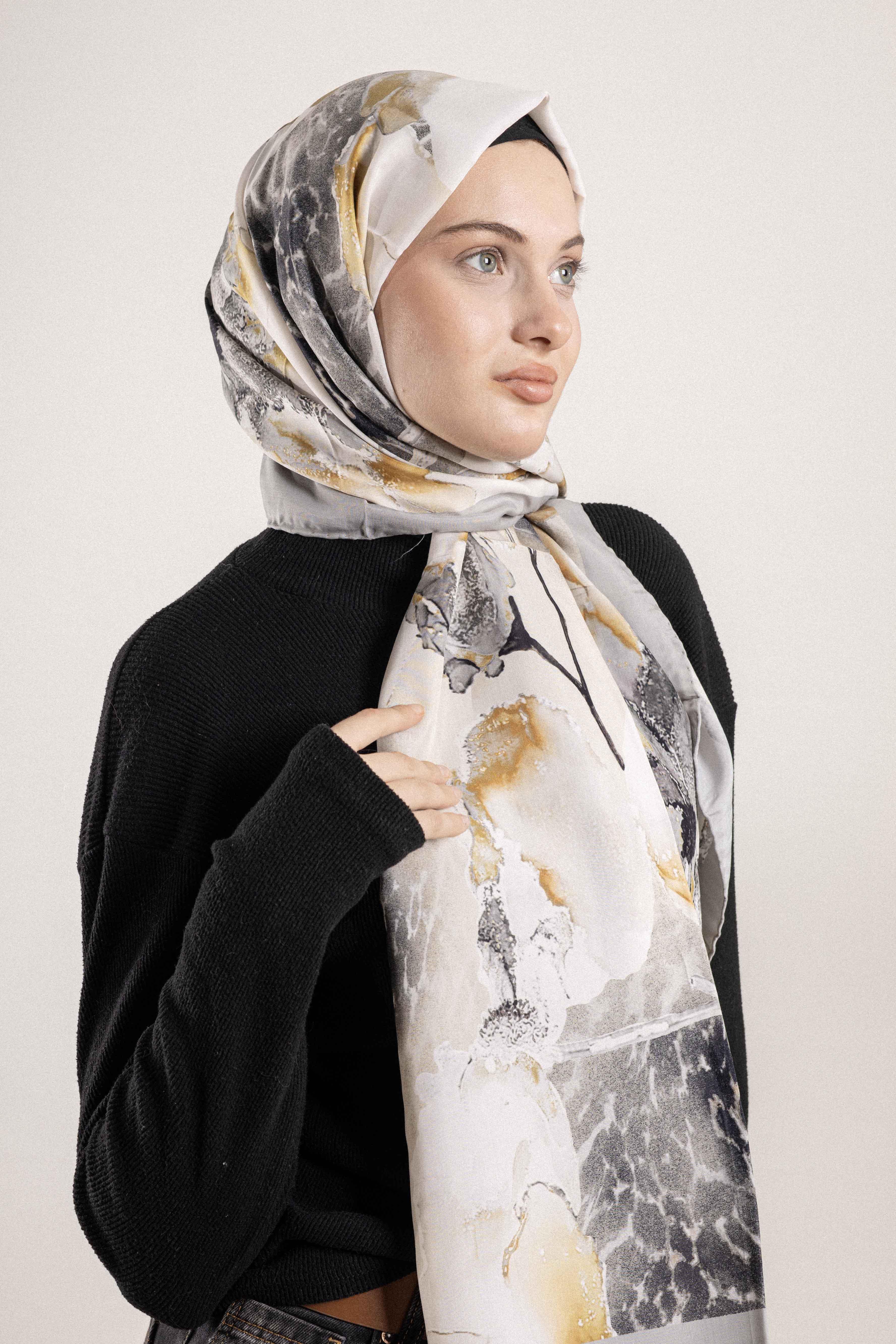 FLOOR İPEK ŞAL EL DİKİŞİ DESEN-1