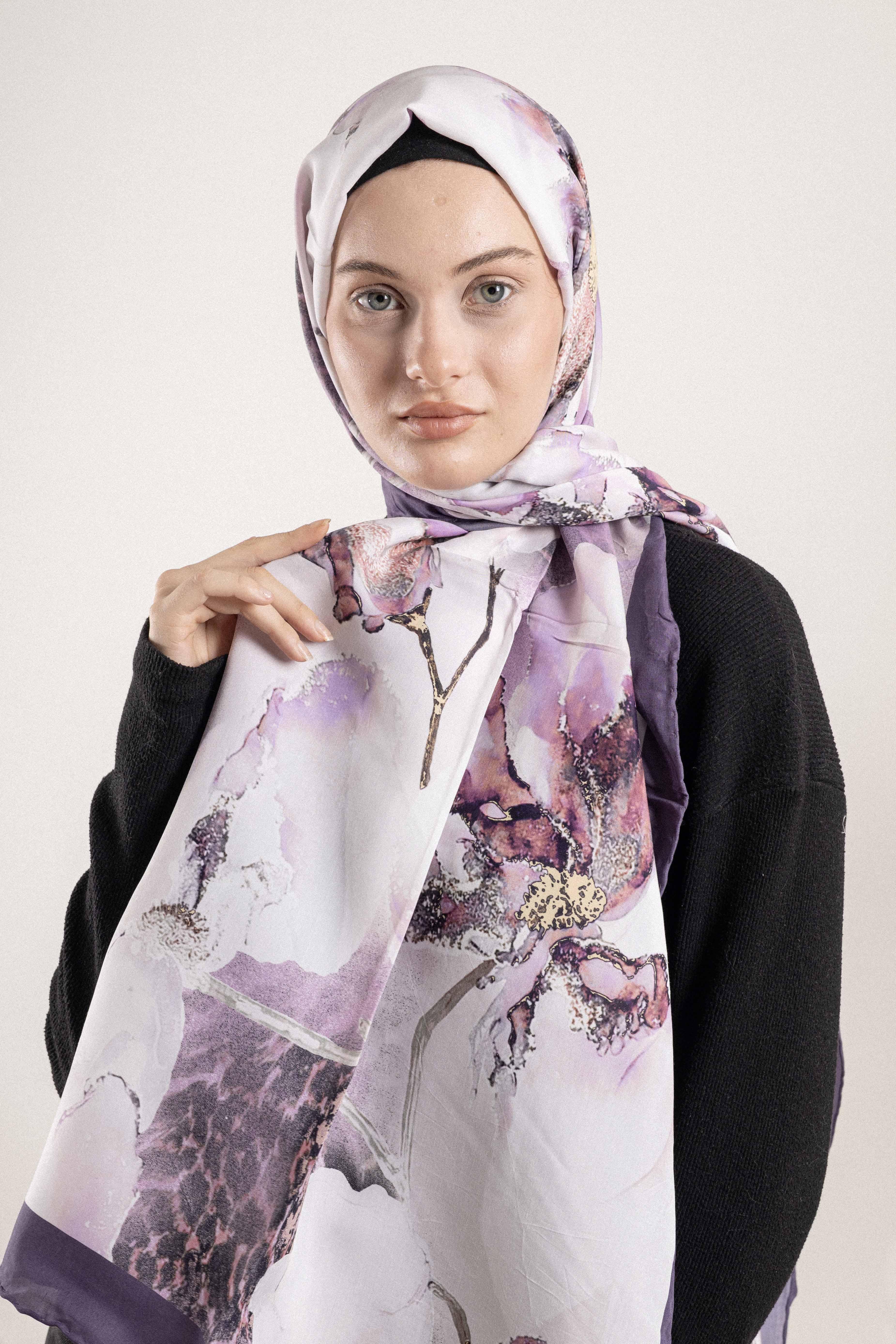 FLOOR İPEK ŞAL EL DİKİŞİ DESEN-1