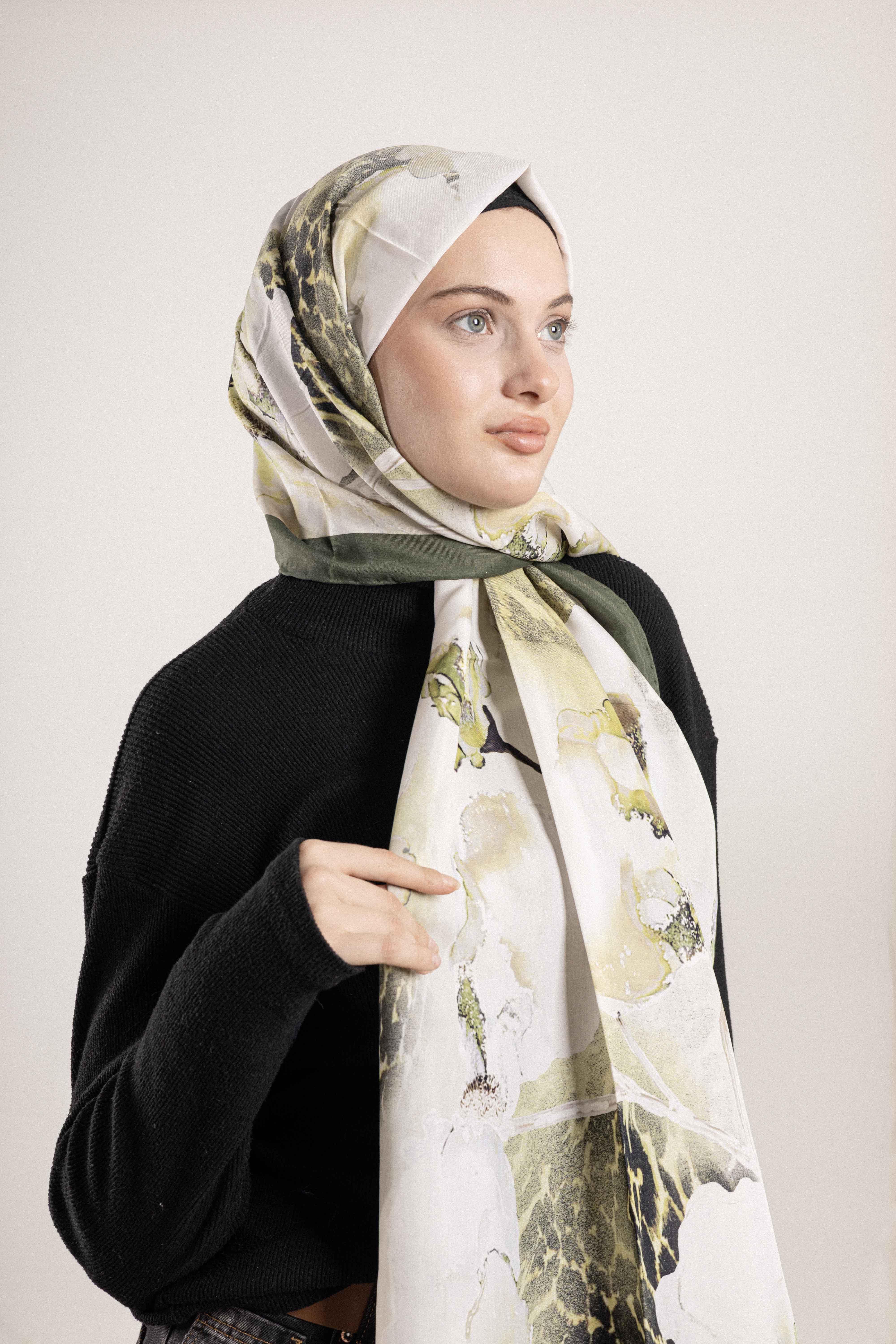 FLOOR İPEK ŞAL EL DİKİŞİ DESEN-1