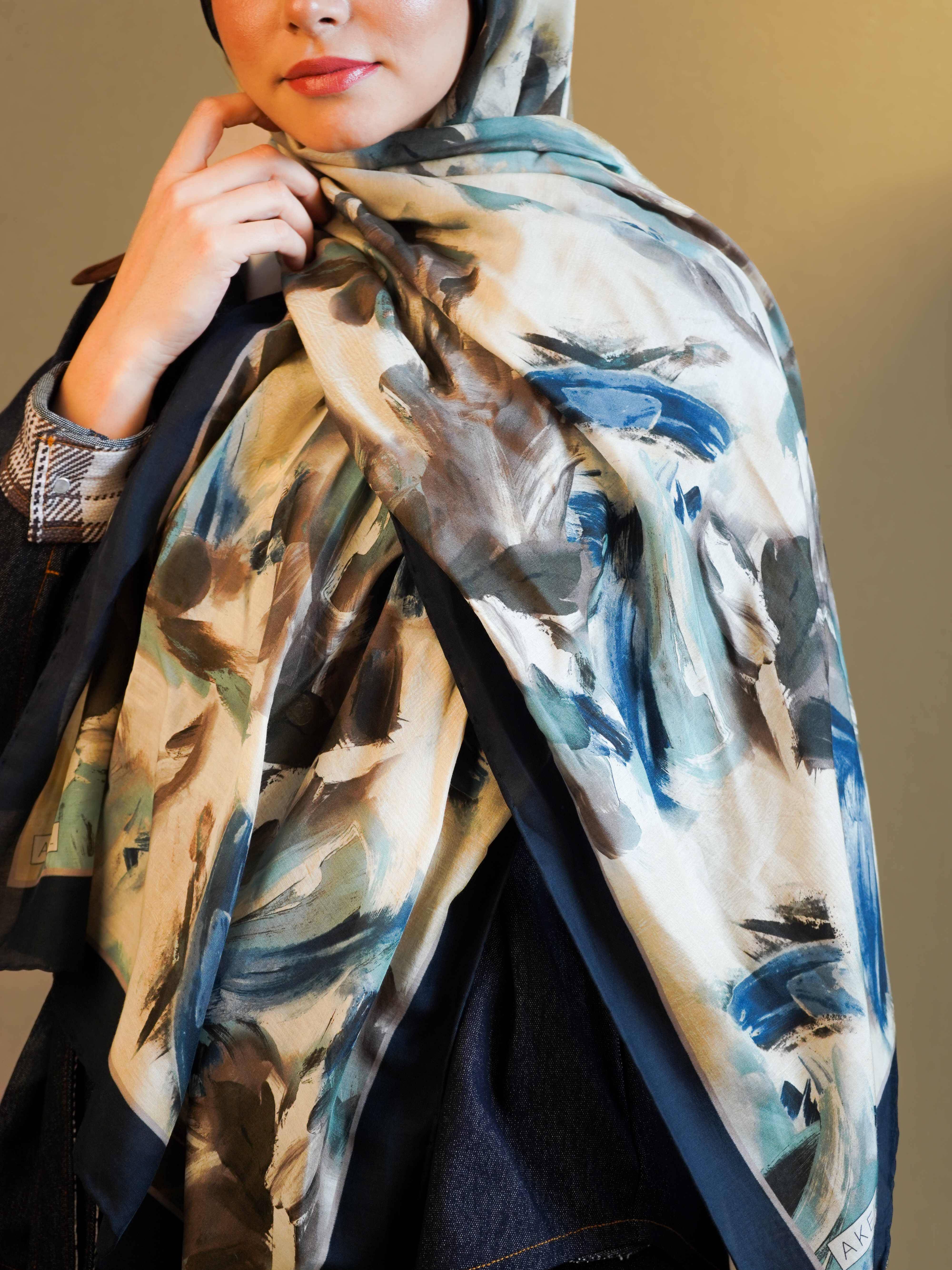 Desenli Pamuk İpek Şal