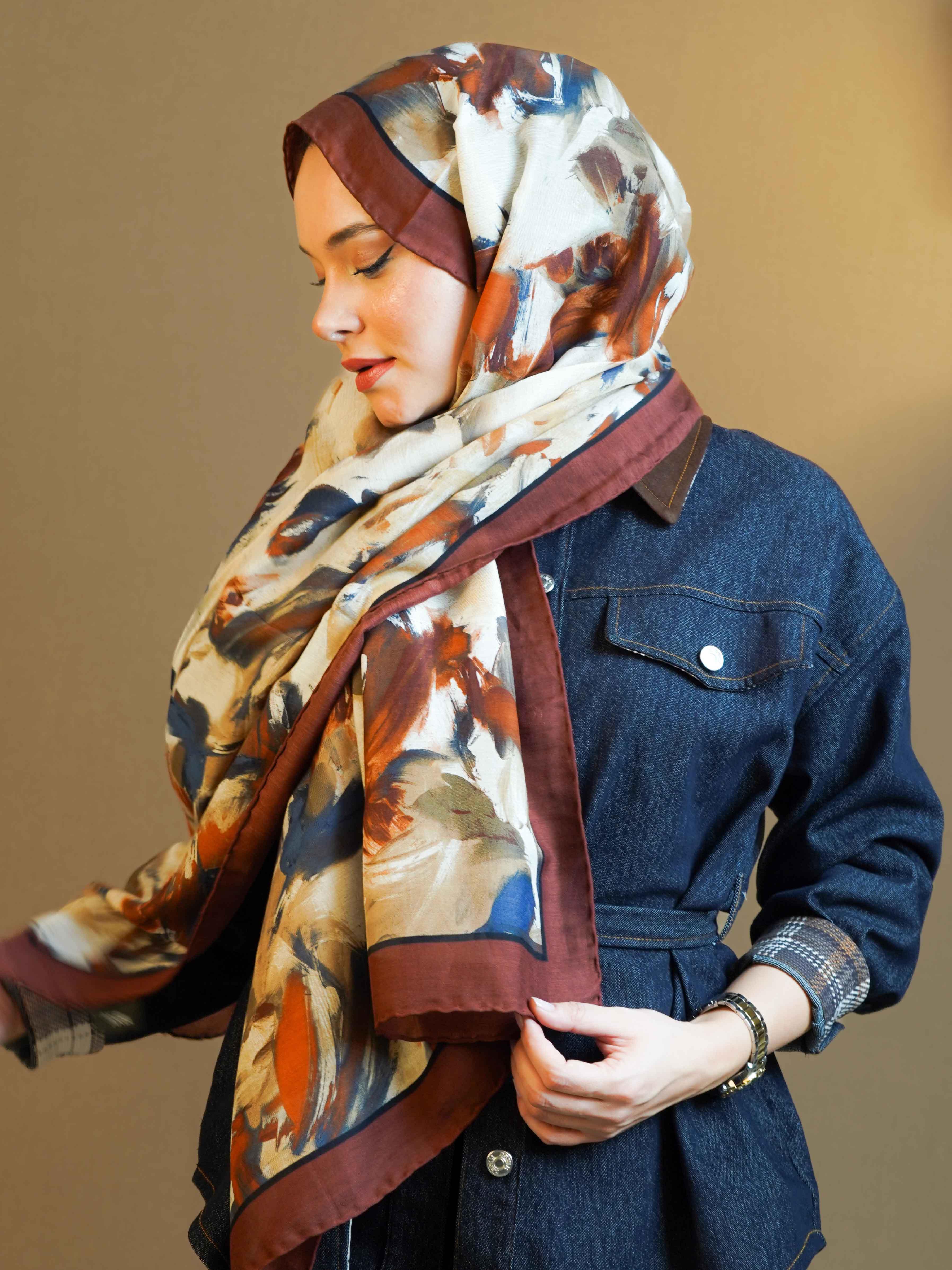 Desenli Pamuk İpek Şal