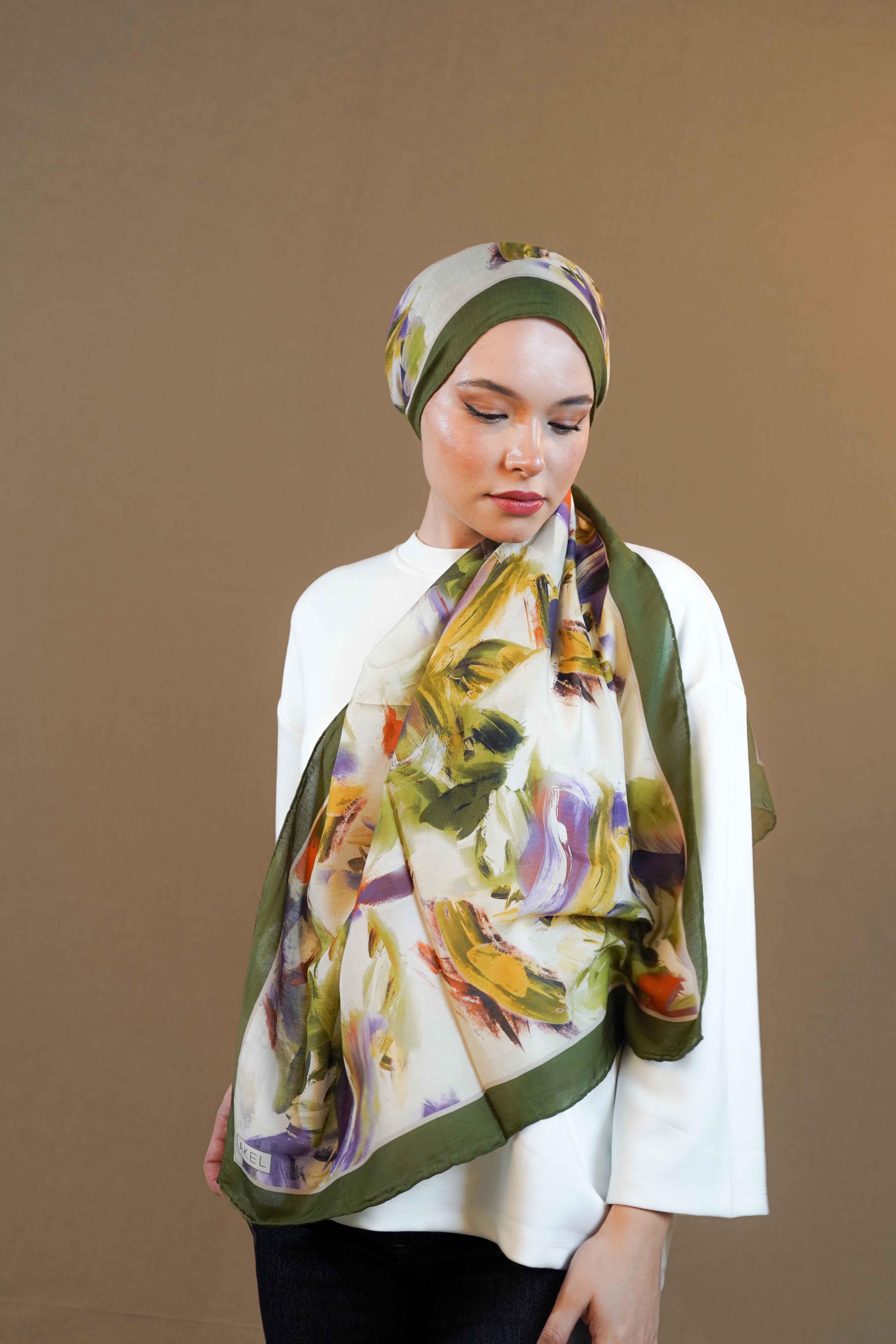 Desenli Pamuk İpek Şal