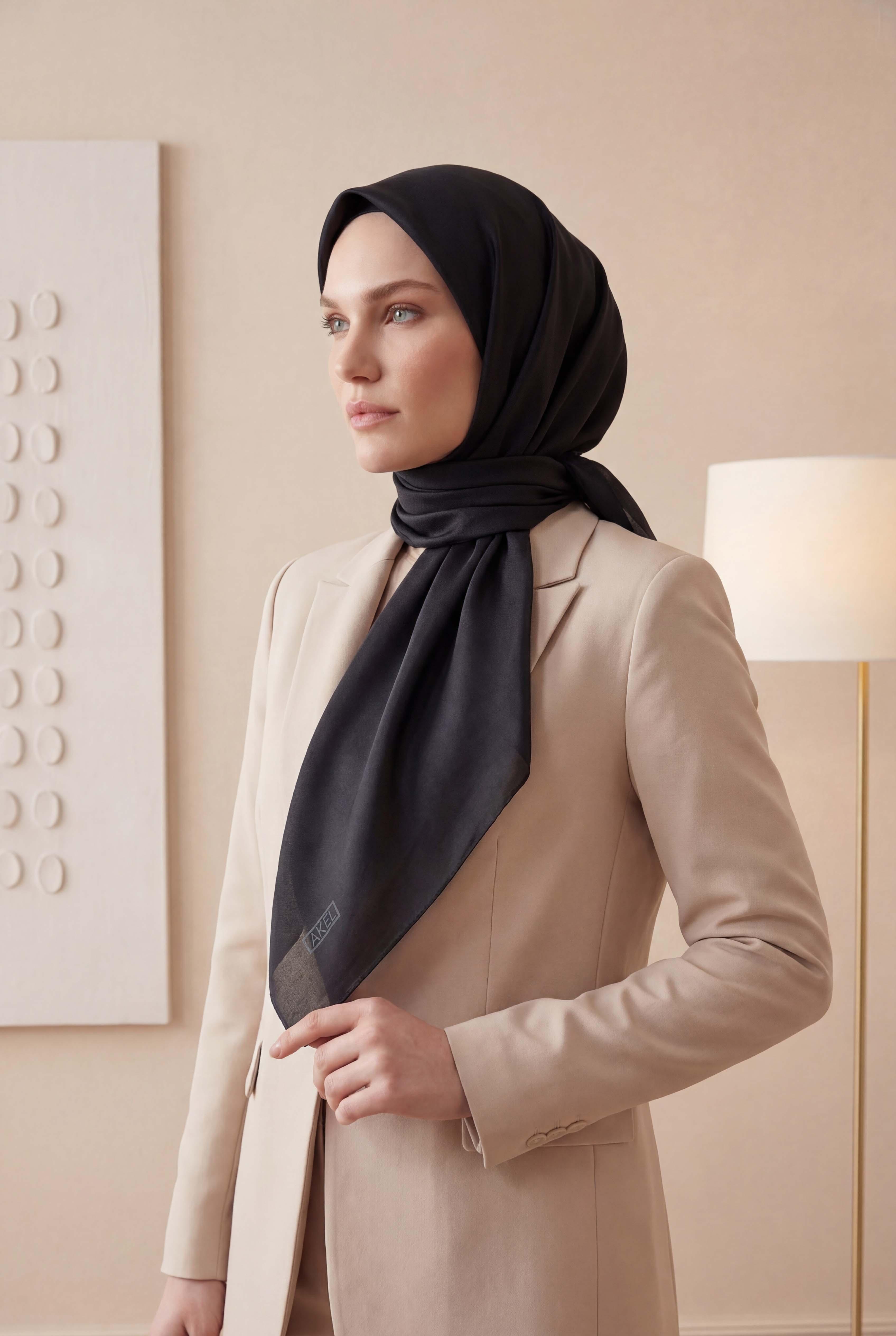 Düz Kristal Kumaş Eşarp - Kaymaz, Şık, Tok Duran | Günlük &amp; Abiye Uyumlu