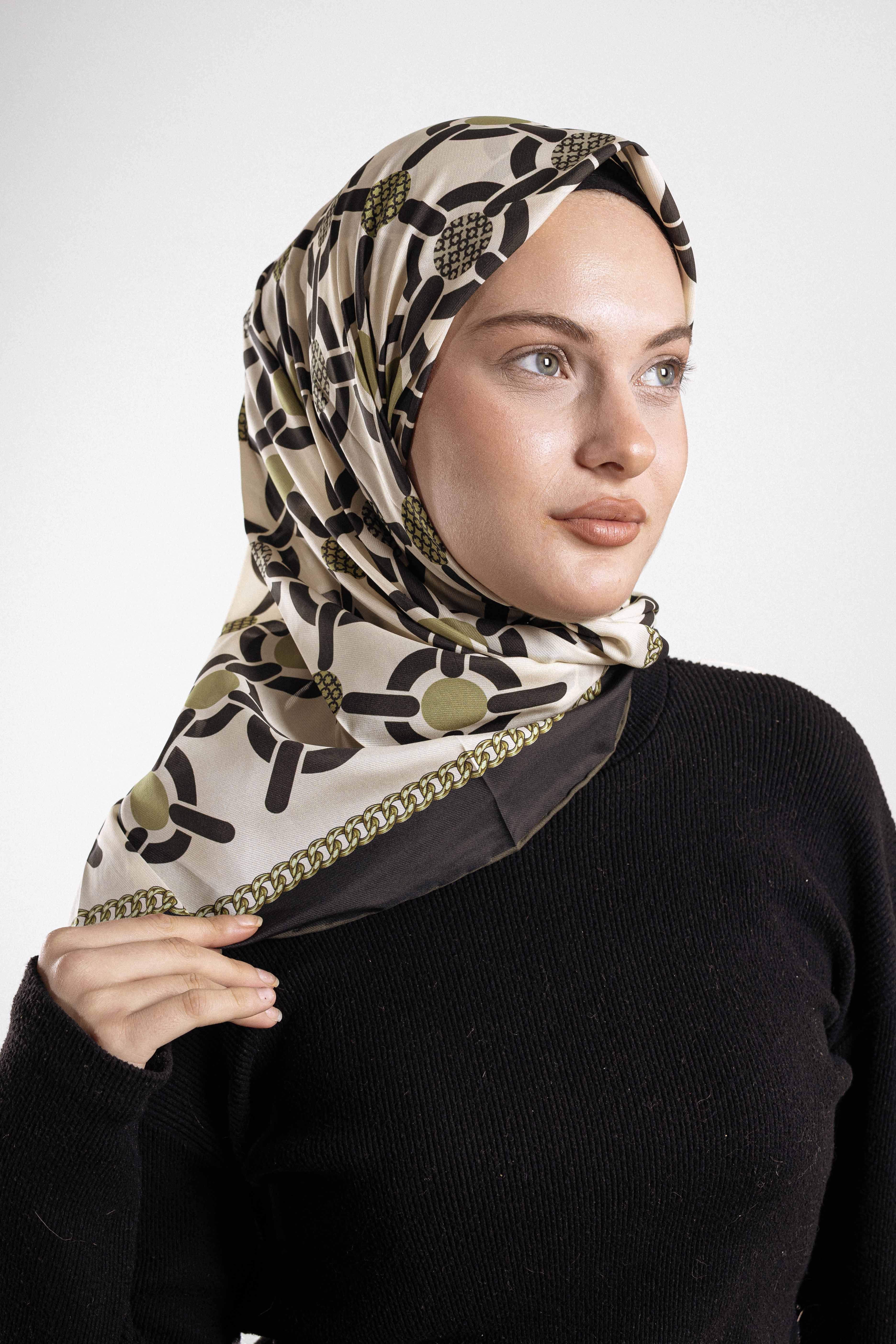 Desenli Alfa Silk Eşarp