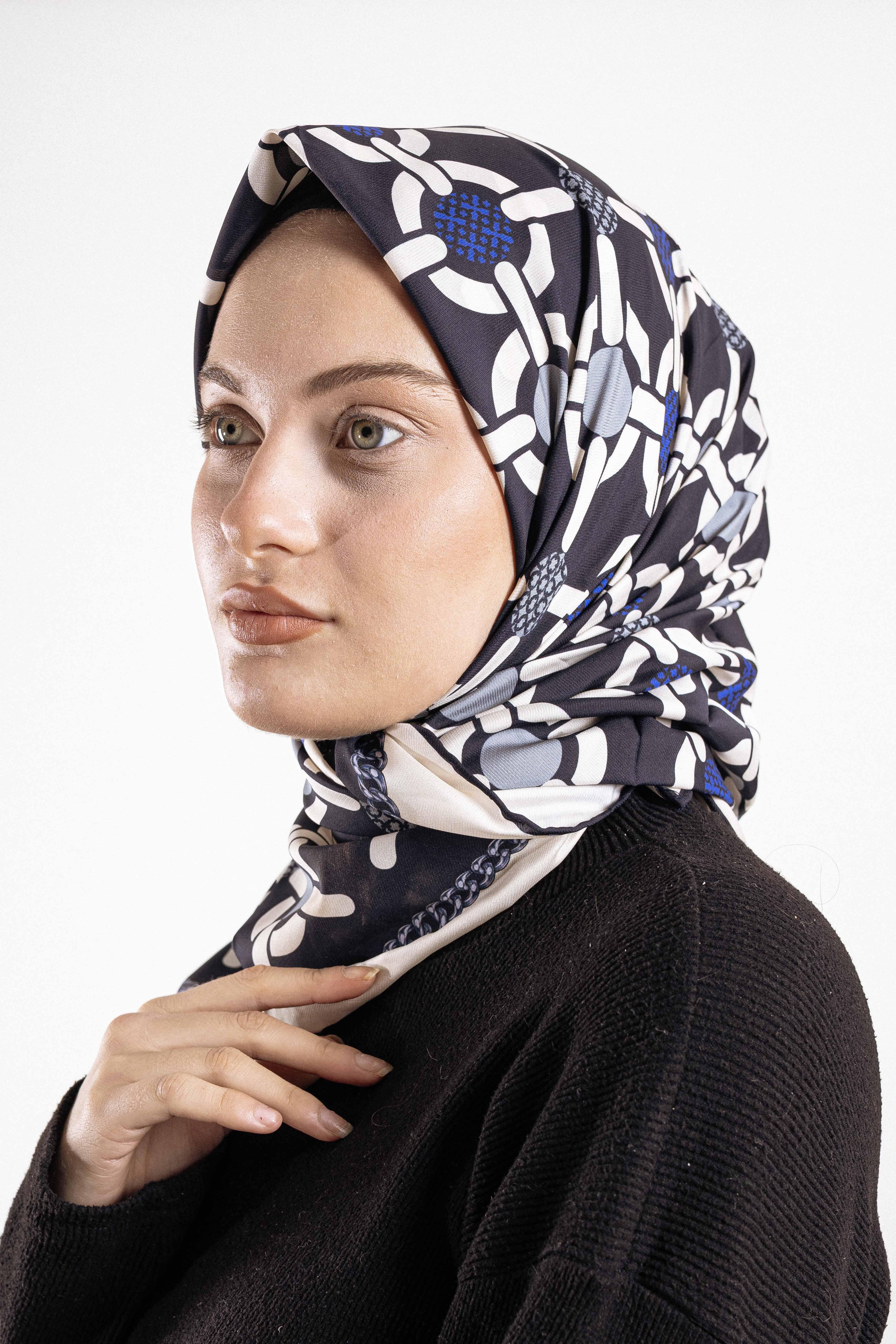Desenli Alfa Silk Eşarp