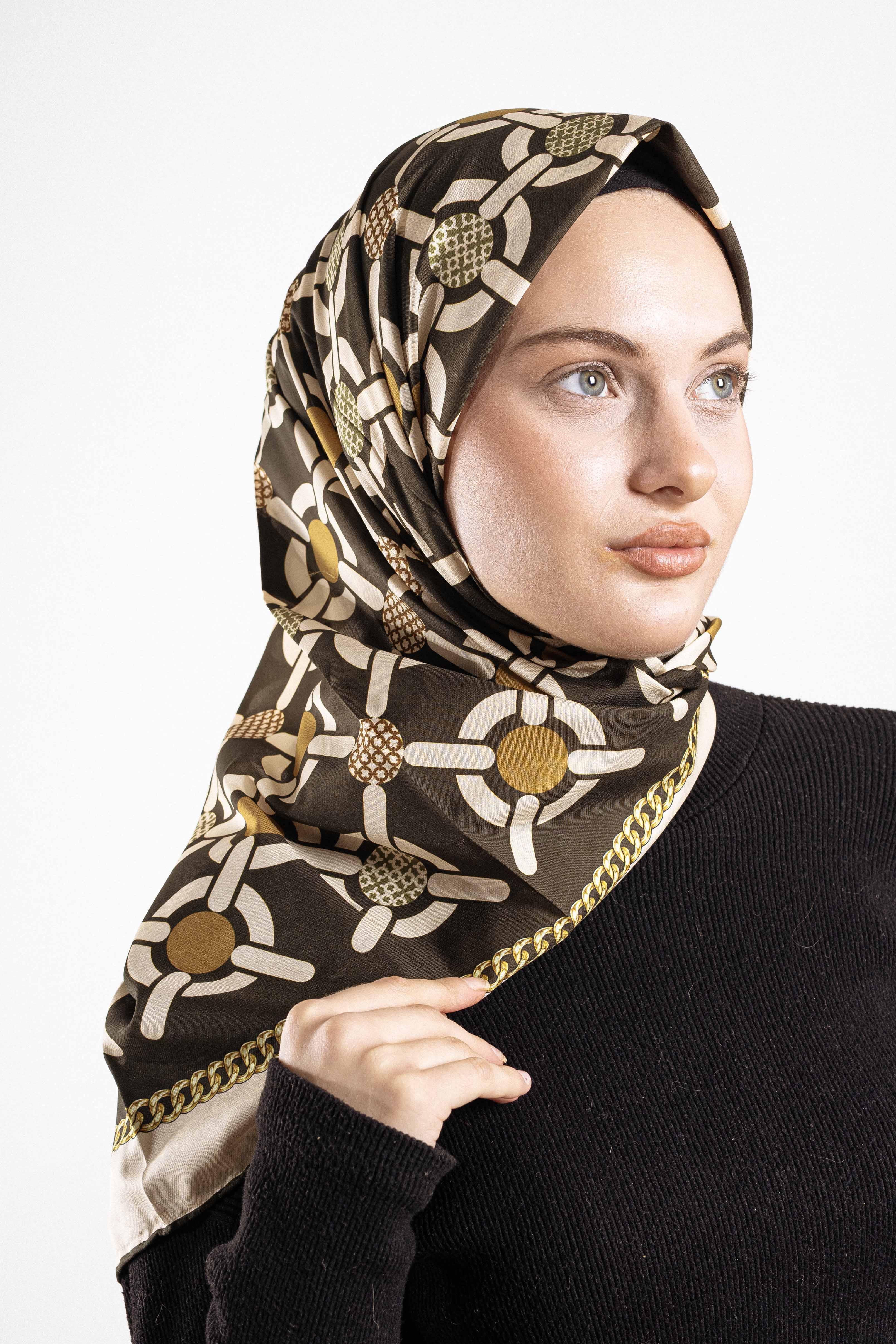 Desenli Alfa Silk Eşarp