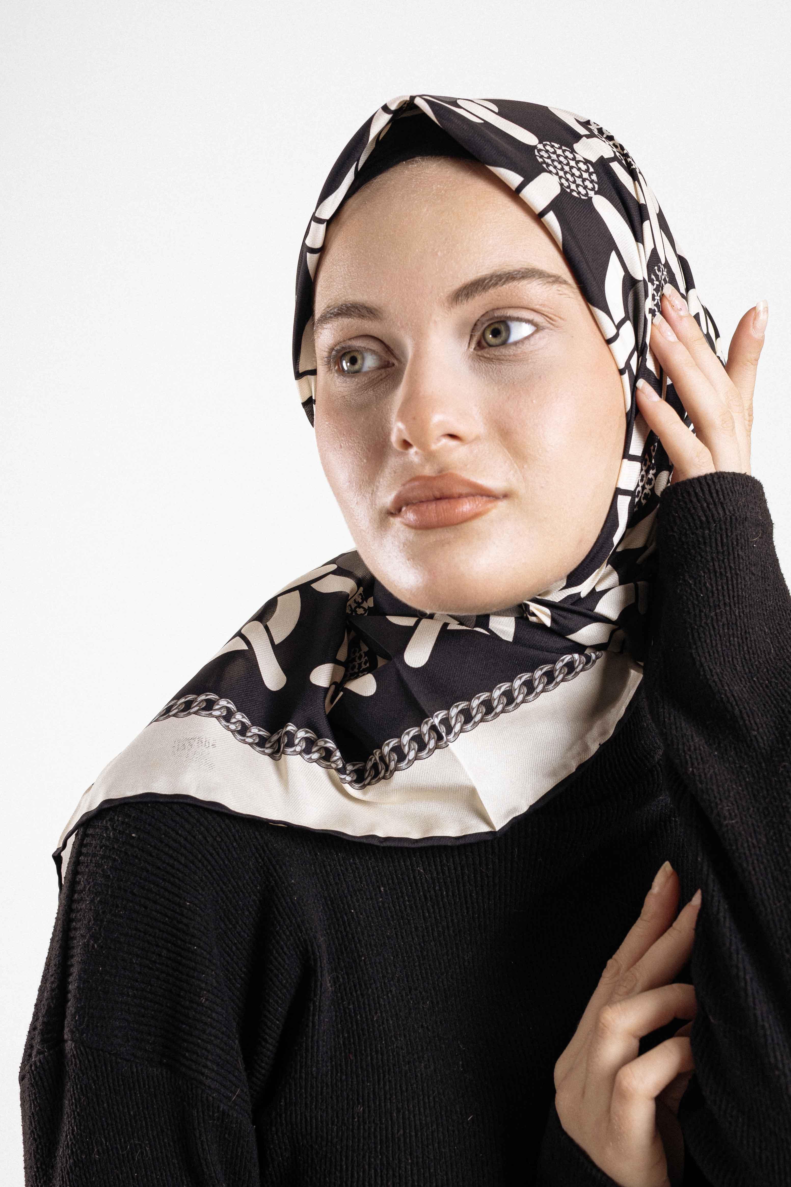 Desenli Alfa Silk Eşarp