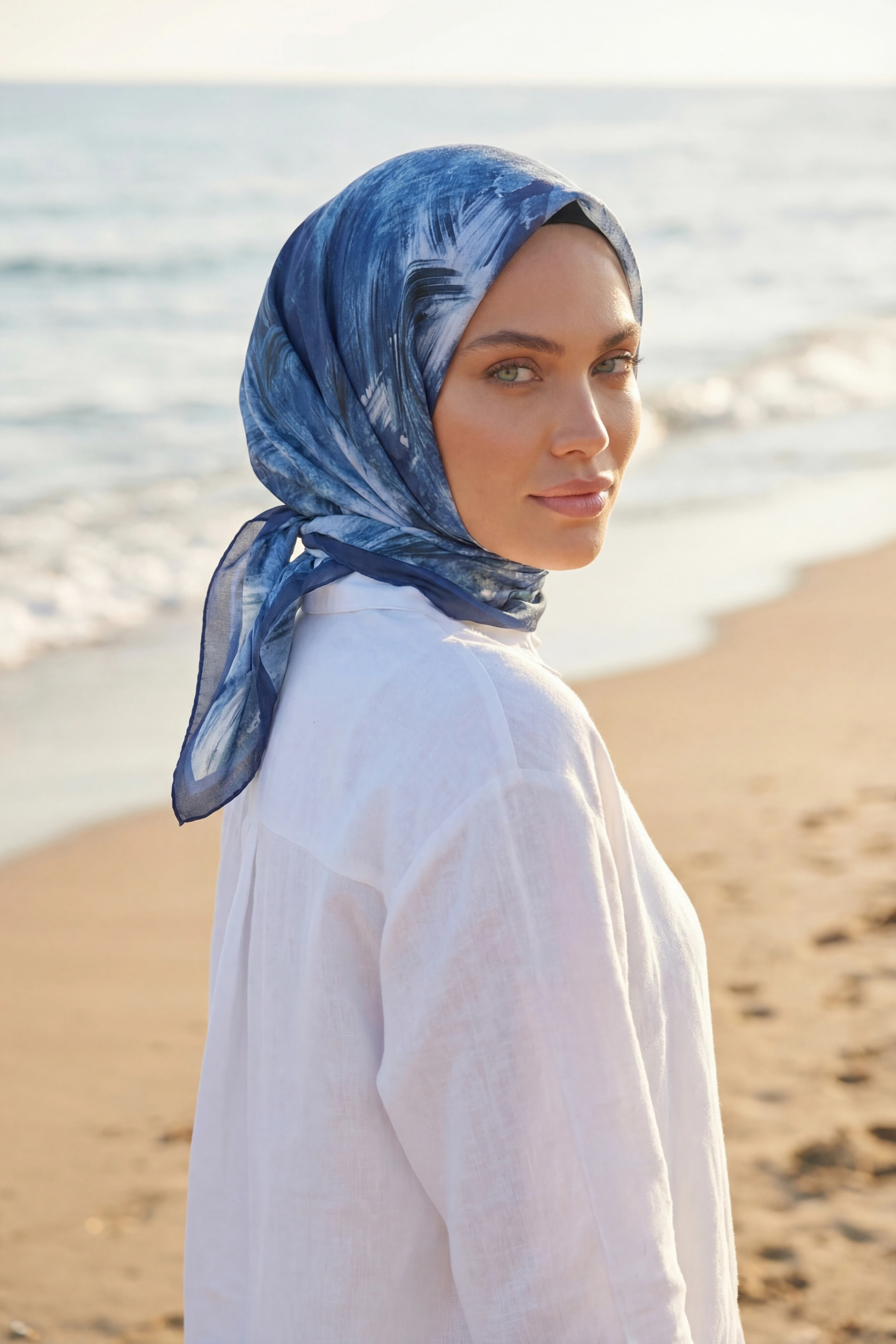 Dijital Soft Fırça Desen Eşarp