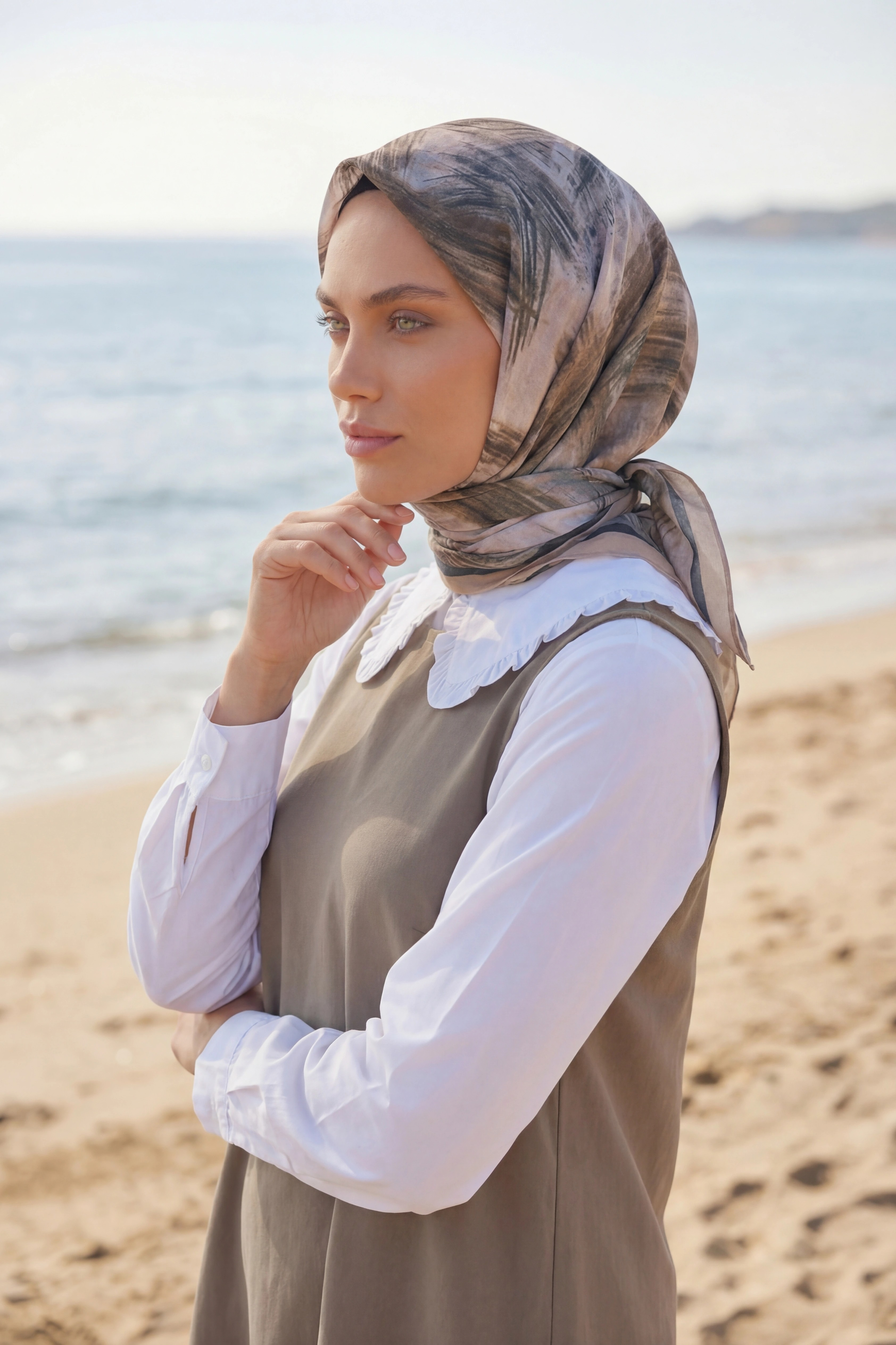 Dijital Soft Fırça Desen Eşarp