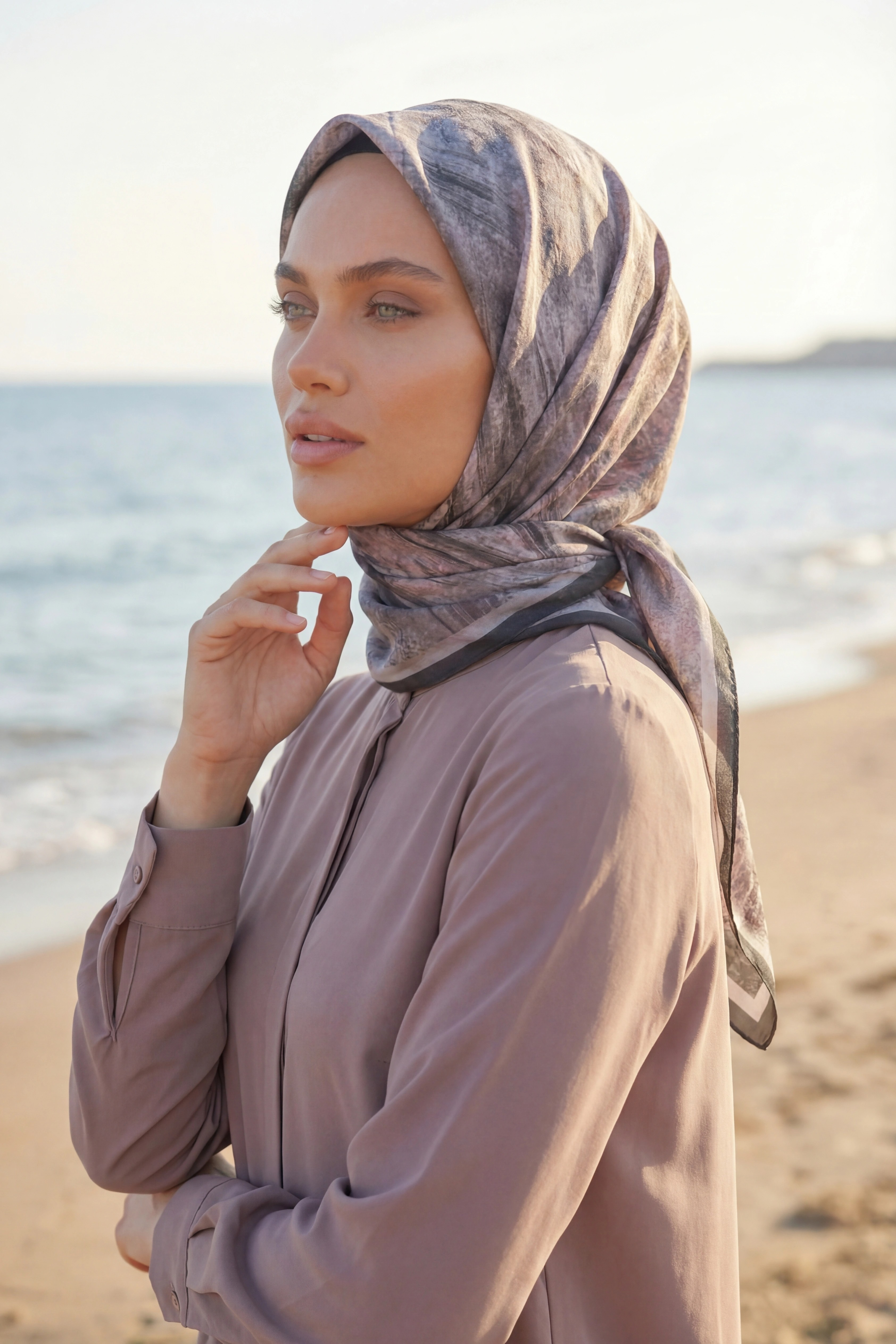 Dijital Soft Fırça Desen Eşarp