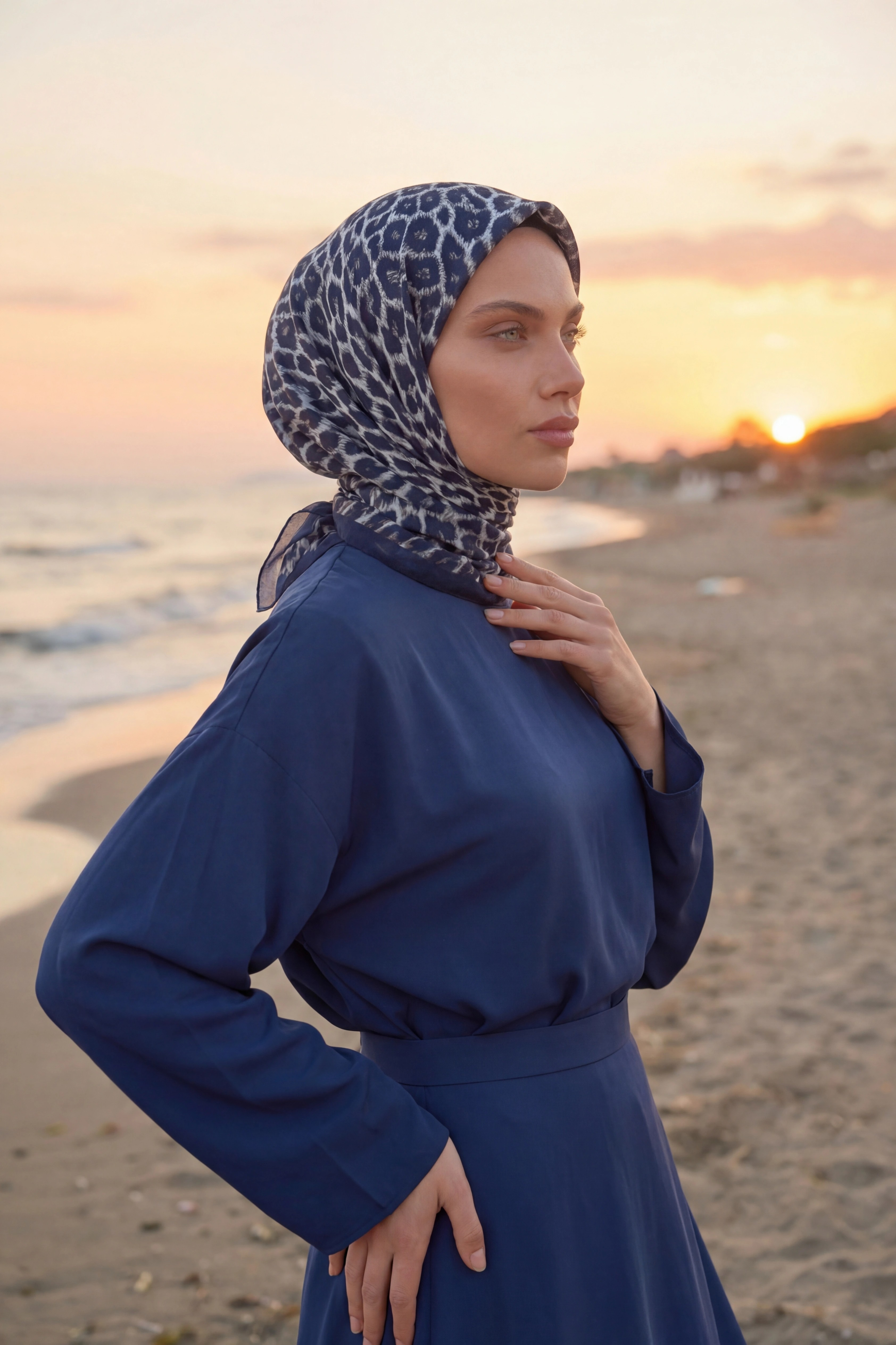 Dijital Soft Leopar Desen Eşarp