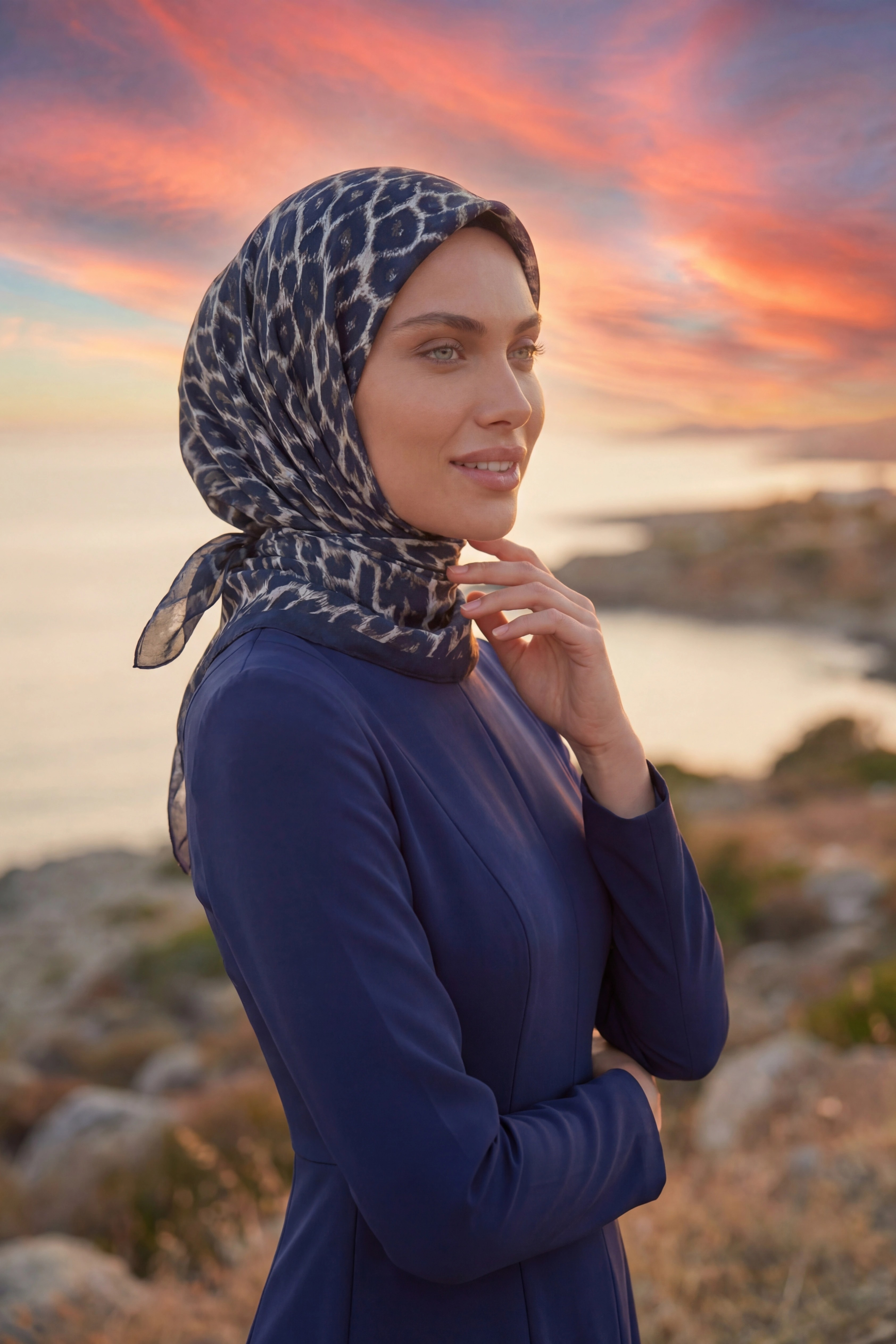 Dijital Soft Leopar Desen Eşarp