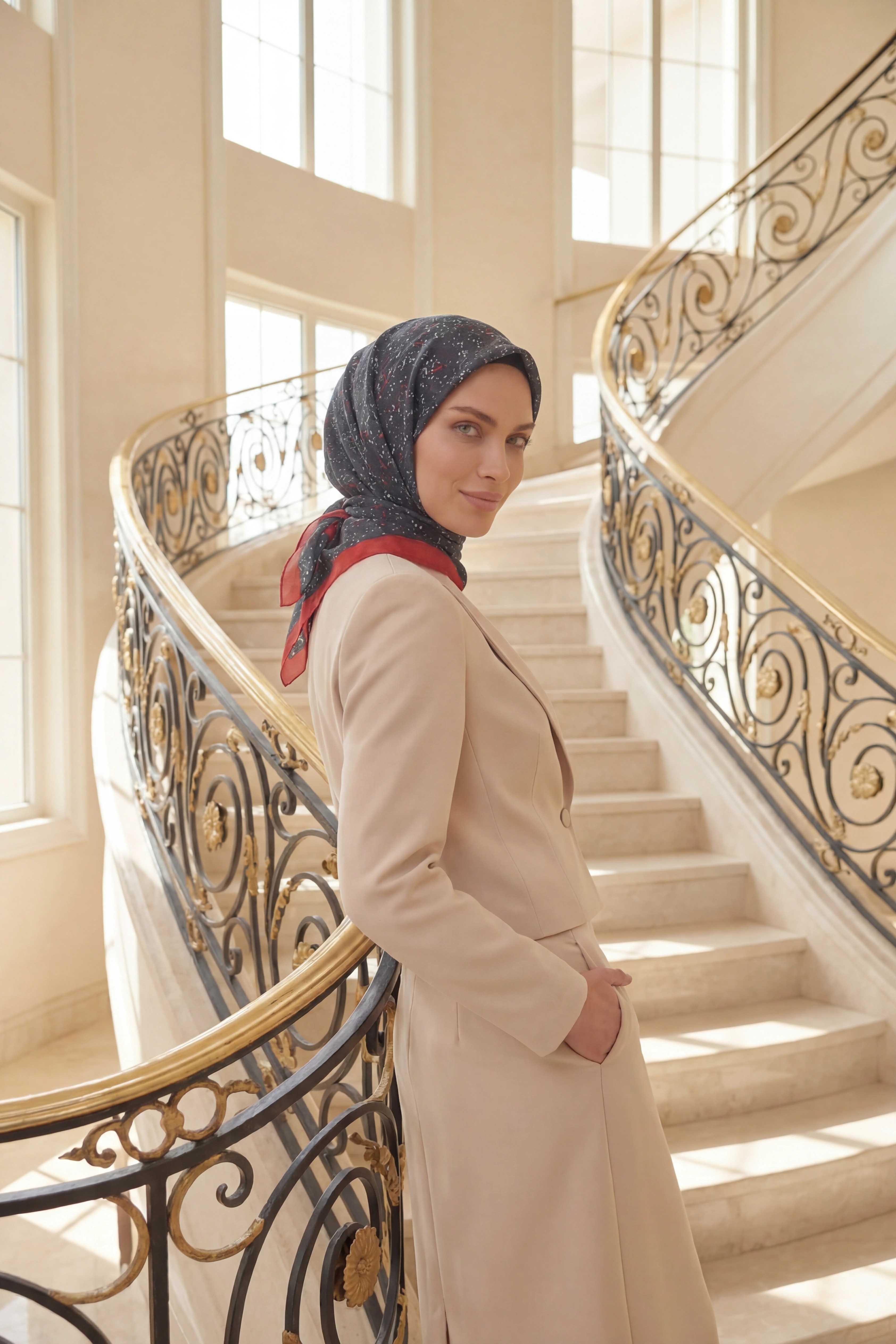 Dijital Soft Noktasal Desen Eşarp