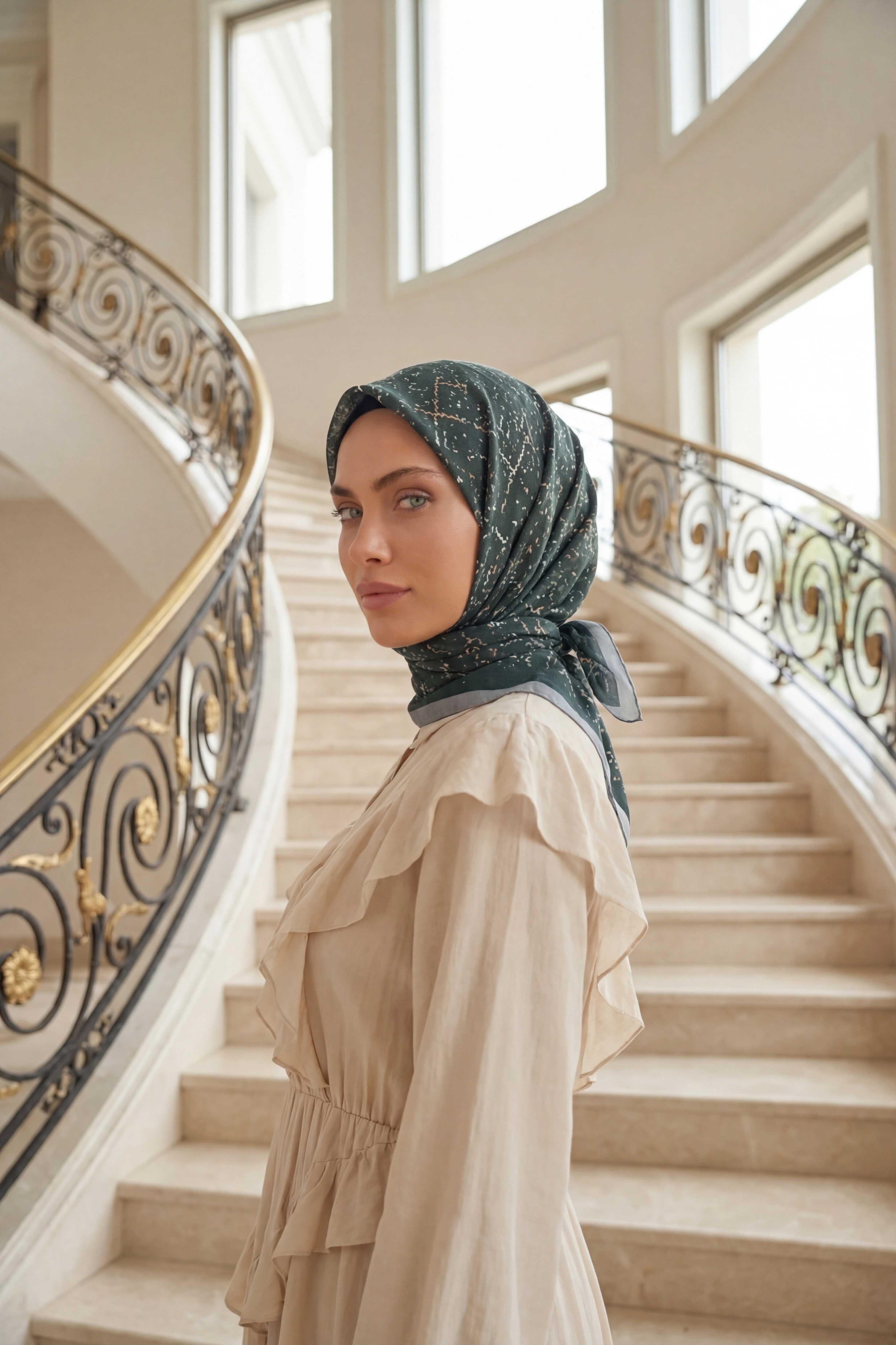 Dijital Soft Noktasal Desen Eşarp