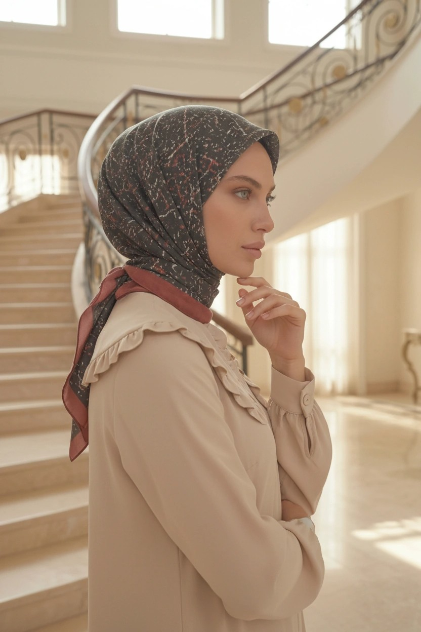 Dijital Soft Noktasal Desen Eşarp