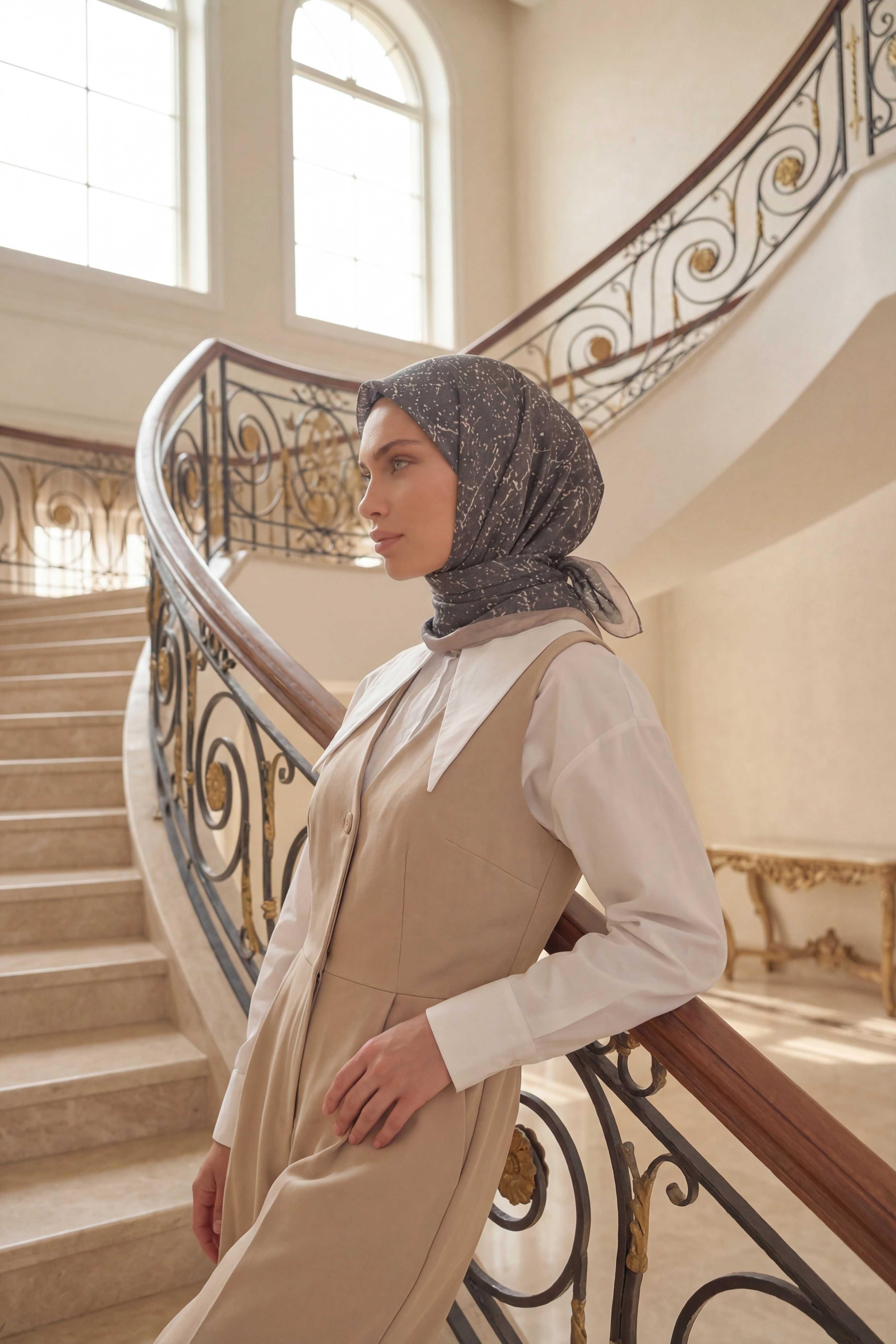 Dijital Soft Noktasal Desen Eşarp