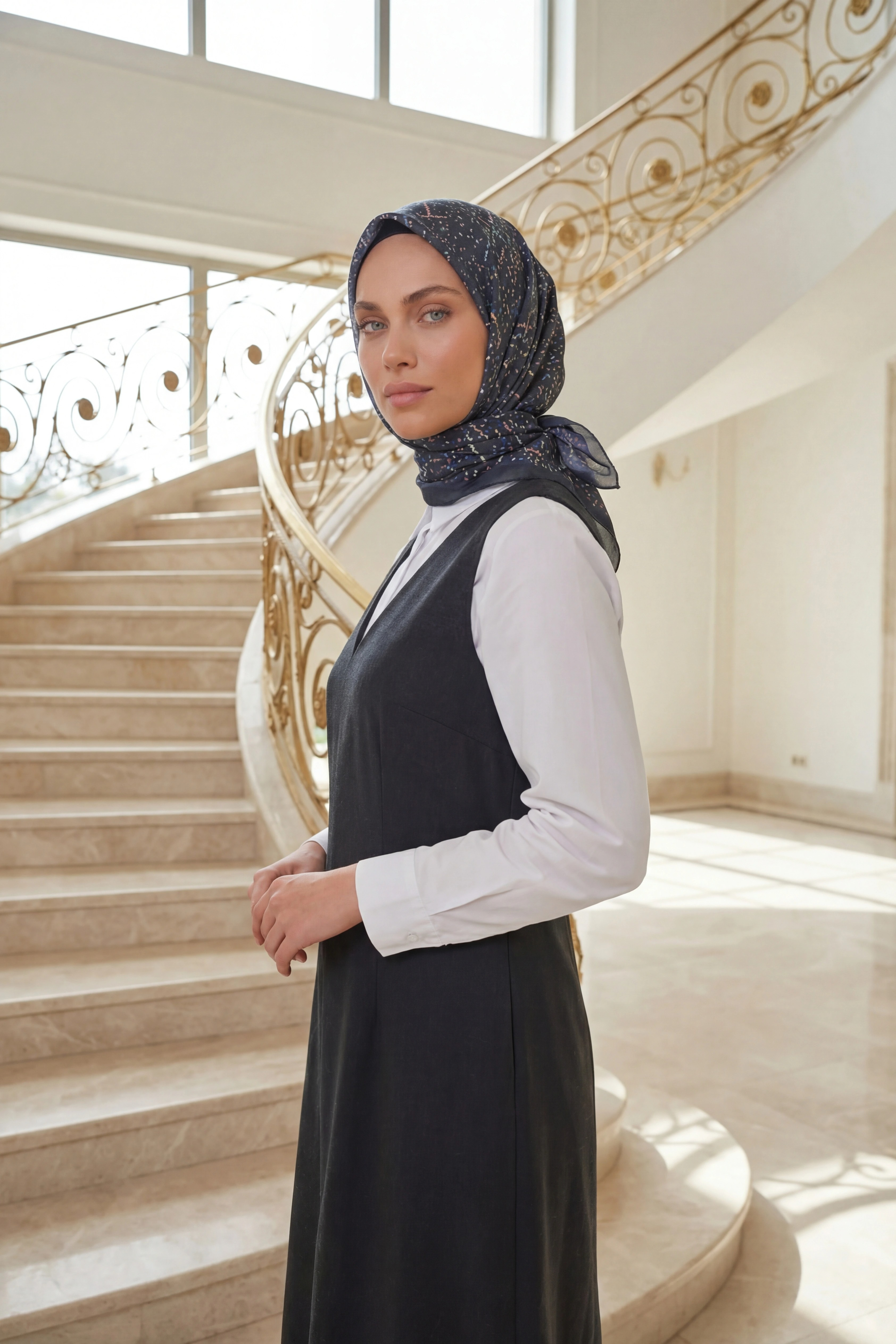 Dijital Soft Noktasal Desen Eşarp