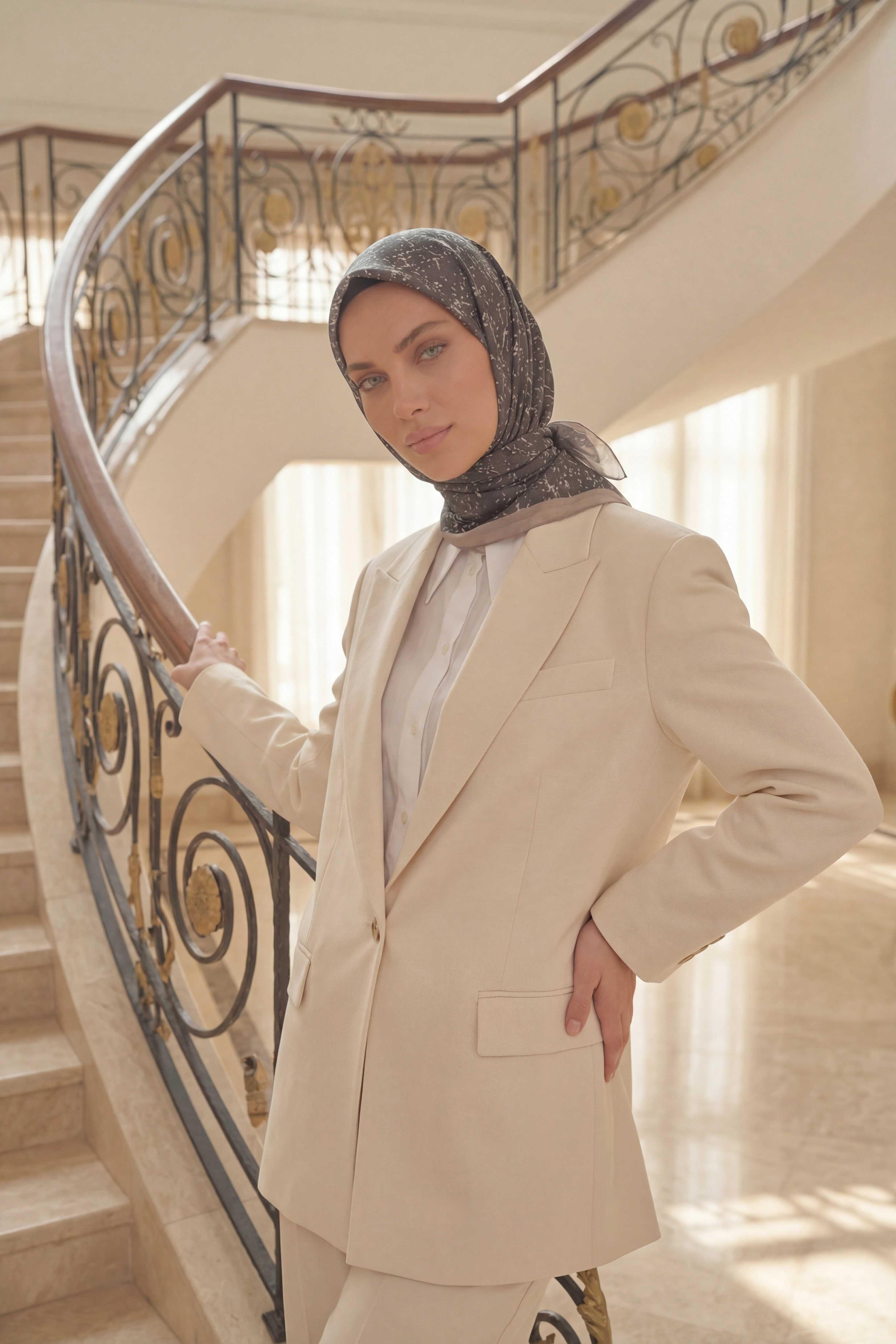 Dijital Soft Noktasal Desen Eşarp