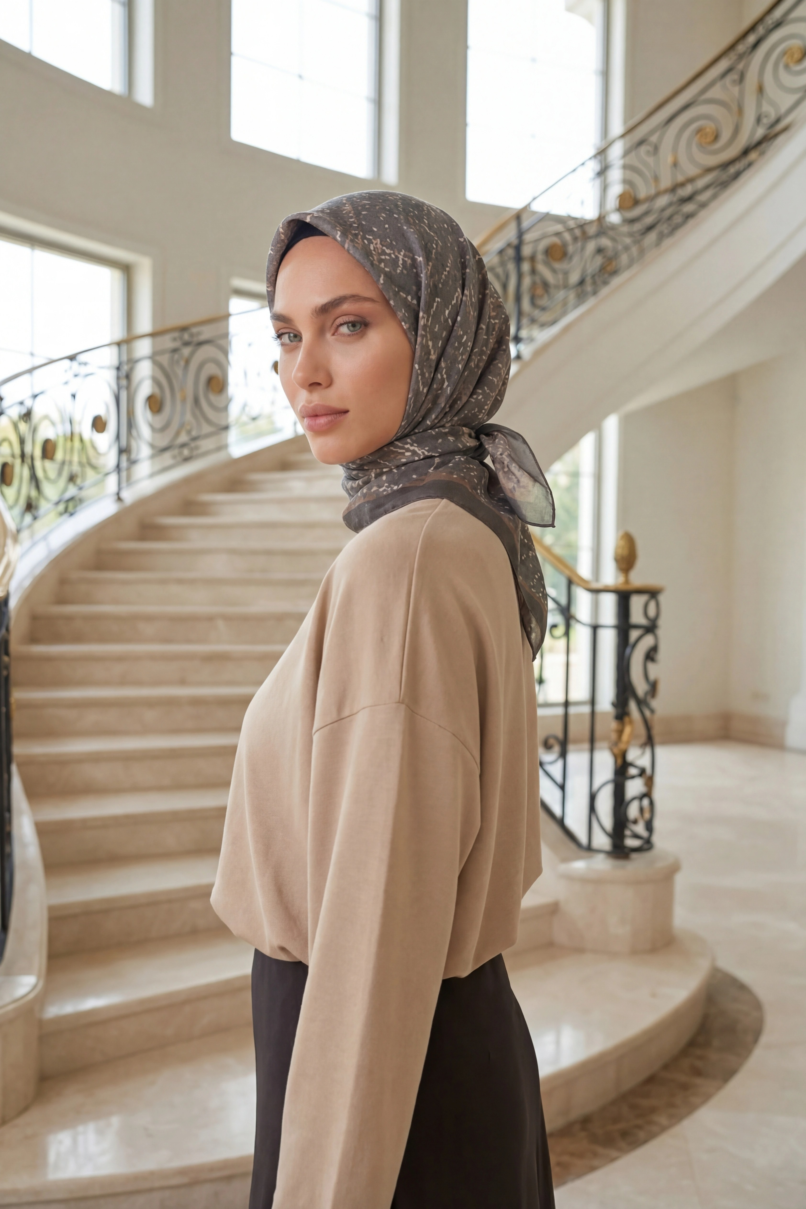 Dijital Soft Noktasal Desen Eşarp