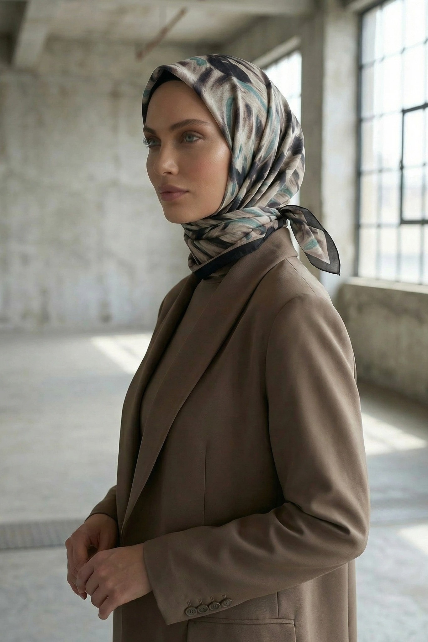 Dijital Soft Eşarp Fırça Desen2