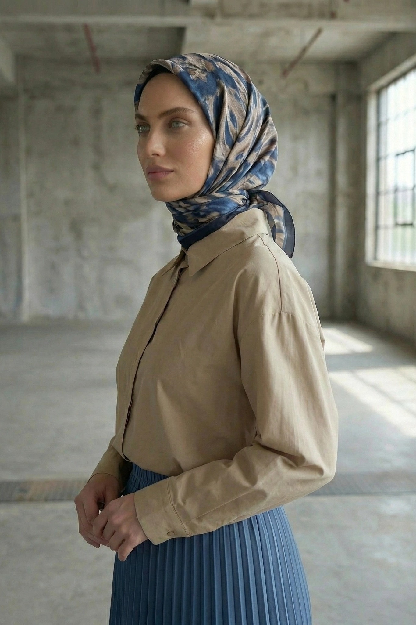 Dijital Soft Eşarp Fırça Desen2