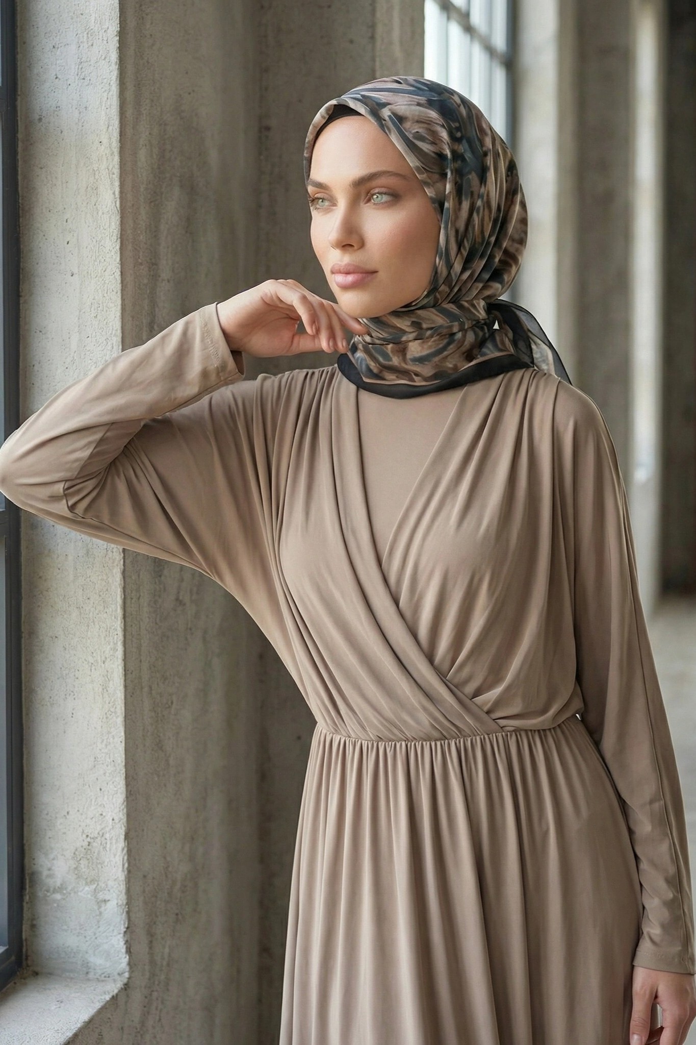 Dijital Soft Eşarp Fırça Desen2