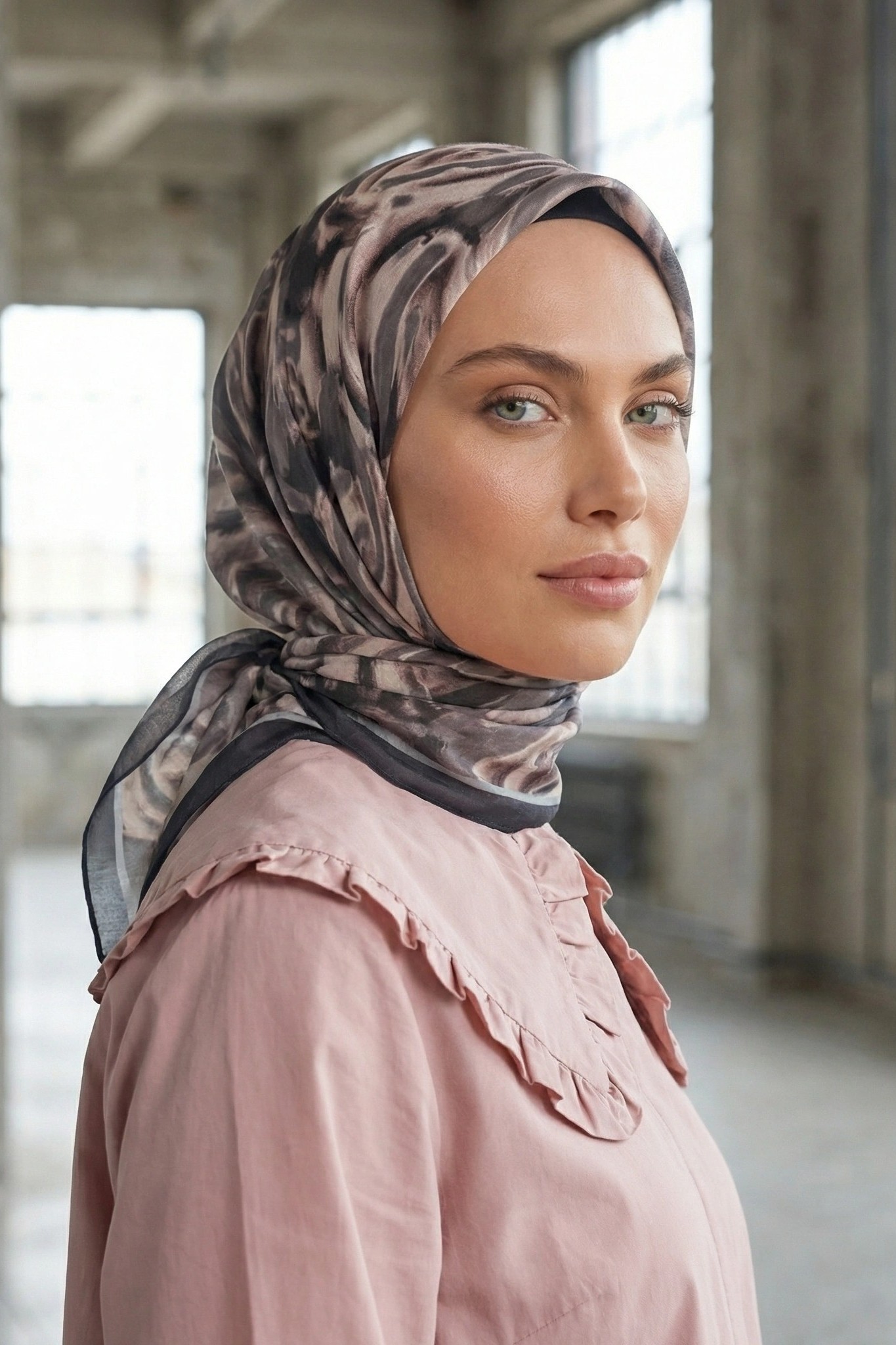 Dijital Soft Eşarp Fırça Desen2