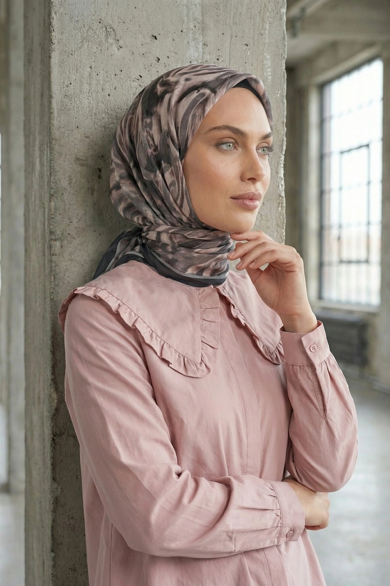 Dijital Soft Eşarp Fırça Desen2