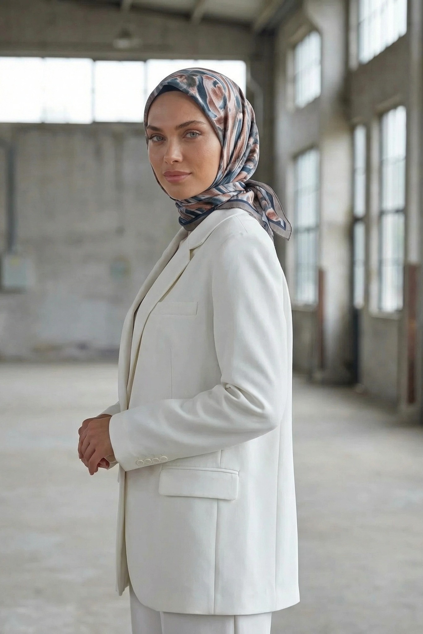 Dijital Soft Eşarp Fırça Desen2