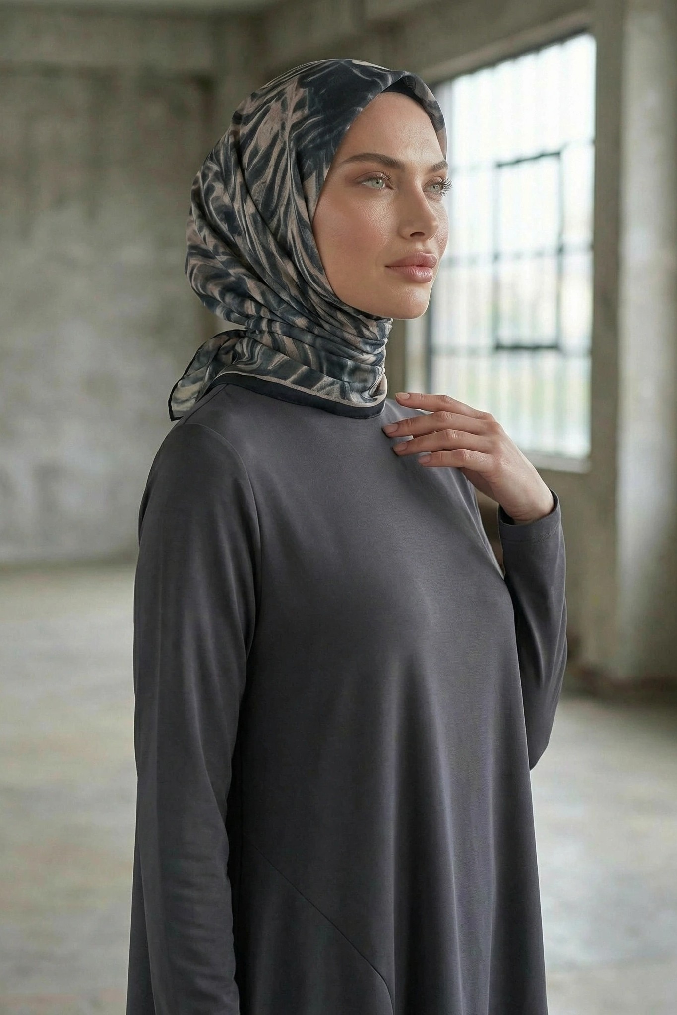 Dijital Soft Eşarp Fırça Desen2