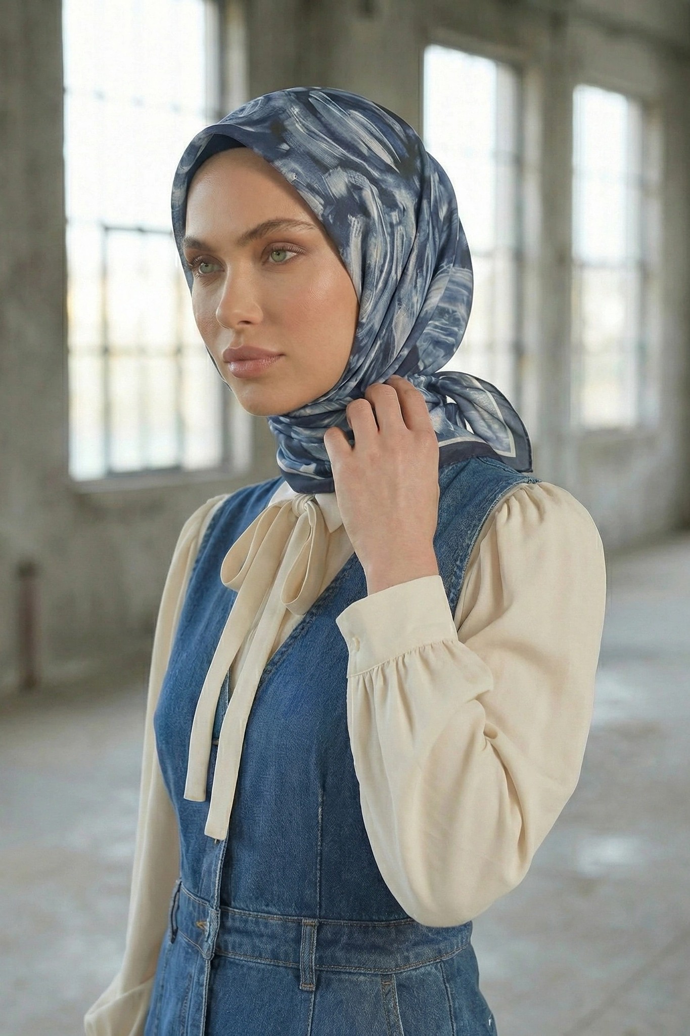 Dijital Soft Eşarp Fırça Desen2