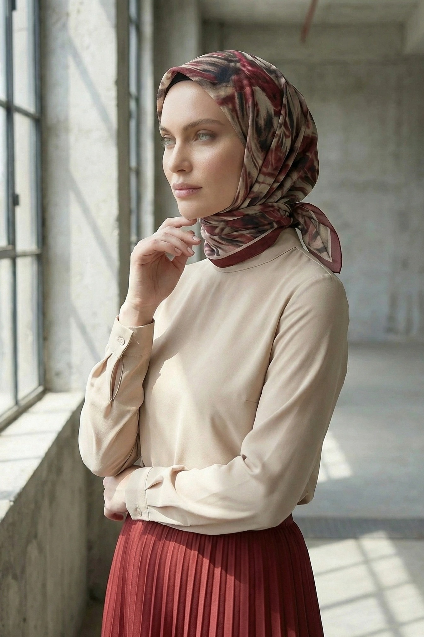 Dijital Soft Eşarp Fırça Desen2