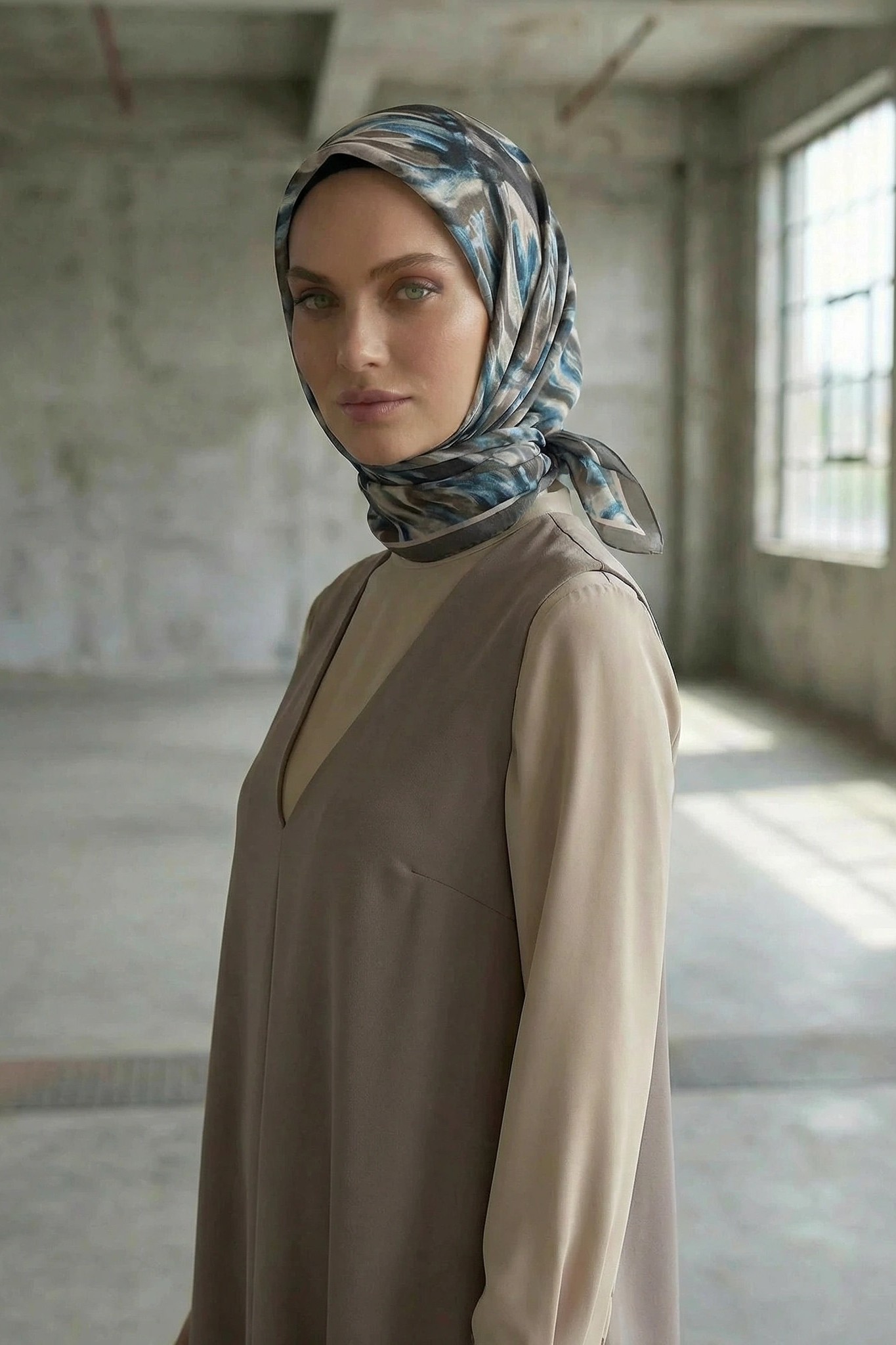 Dijital Soft Eşarp Fırça Desen2