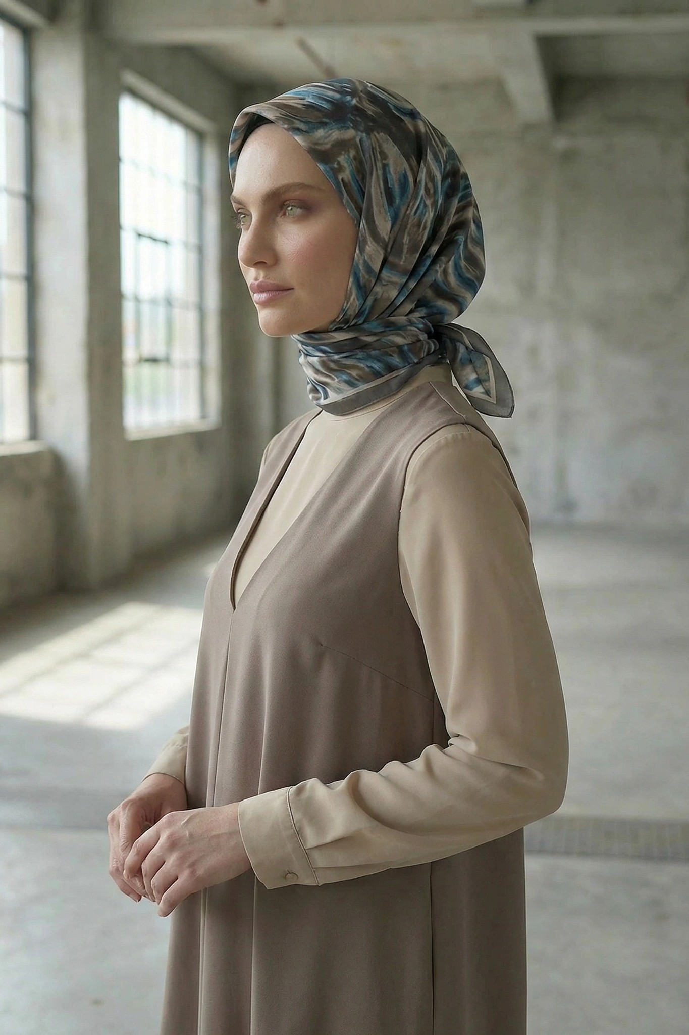 Dijital Soft Eşarp Fırça Desen2