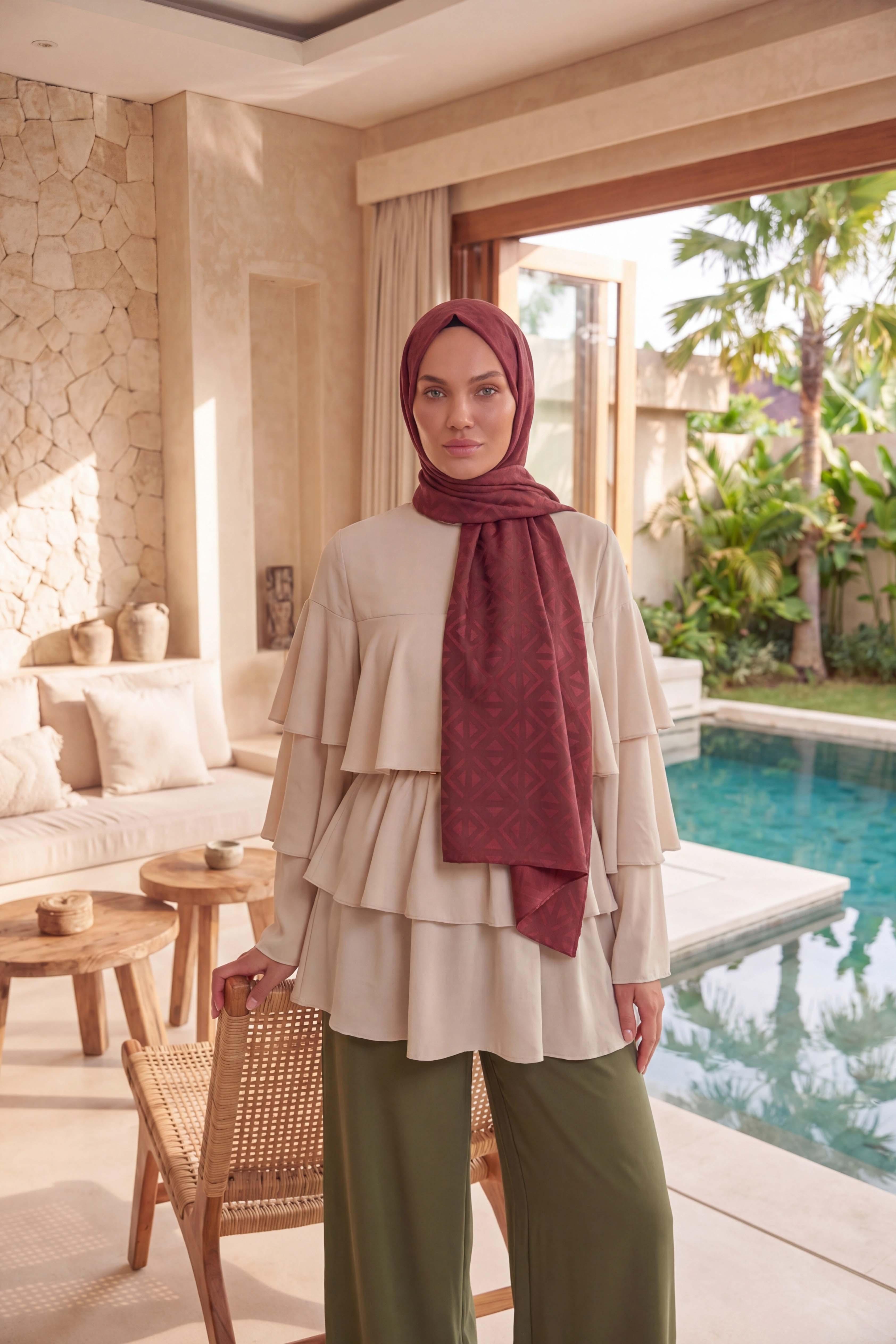 Asetat Şal Baklava Desen