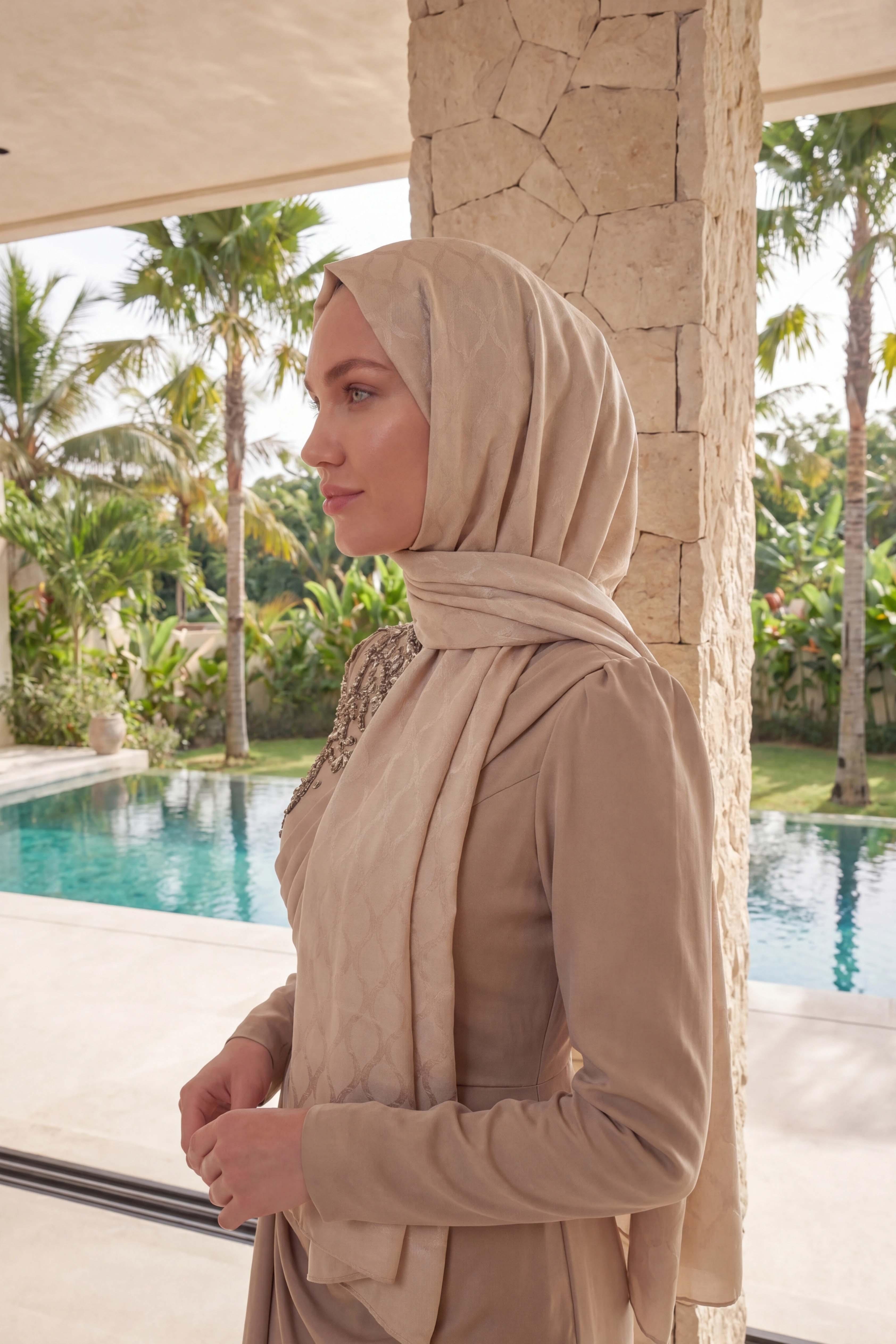 Asetat Şal Oval Geometrik Desen