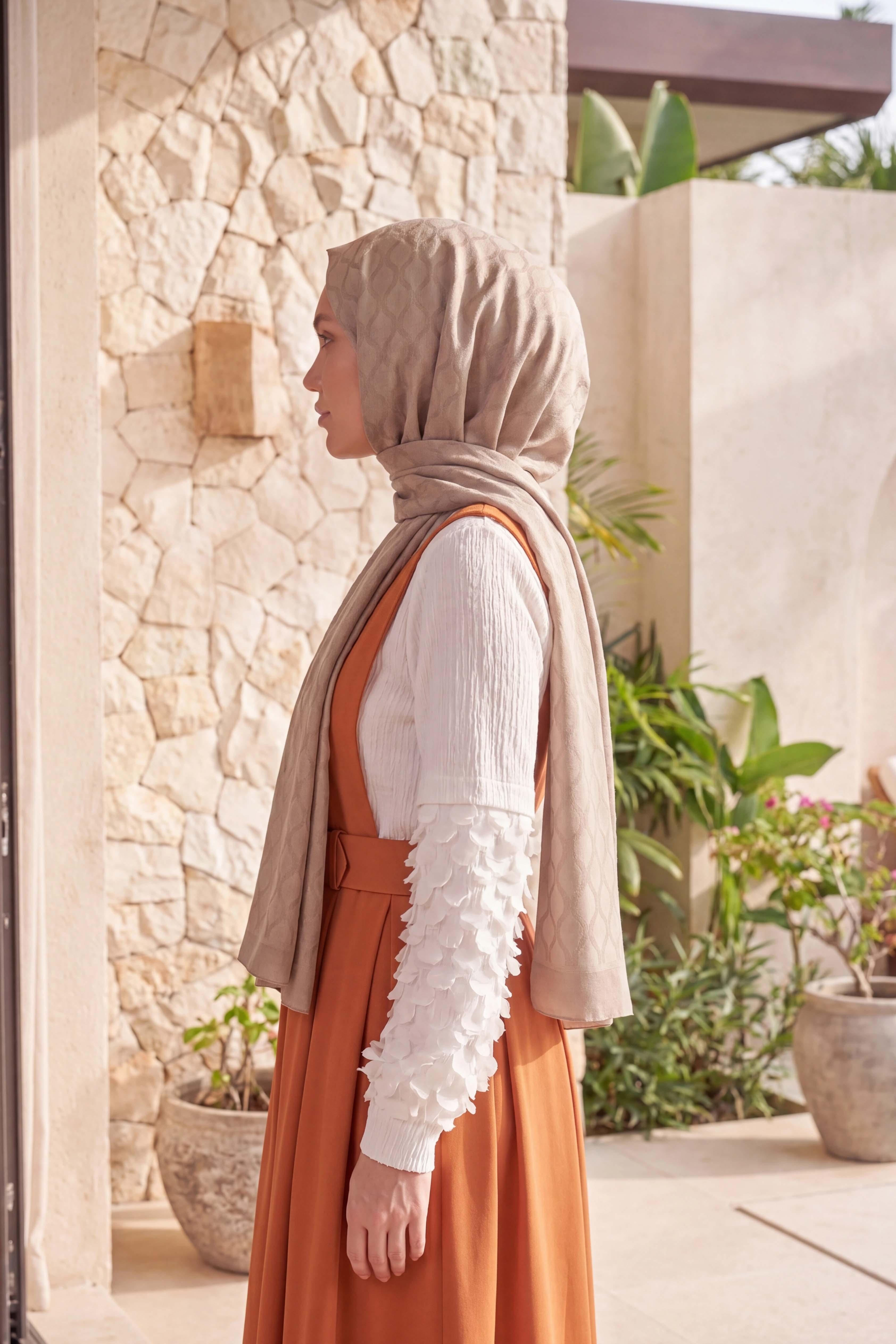 Asetat Şal Oval Geometrik Desen